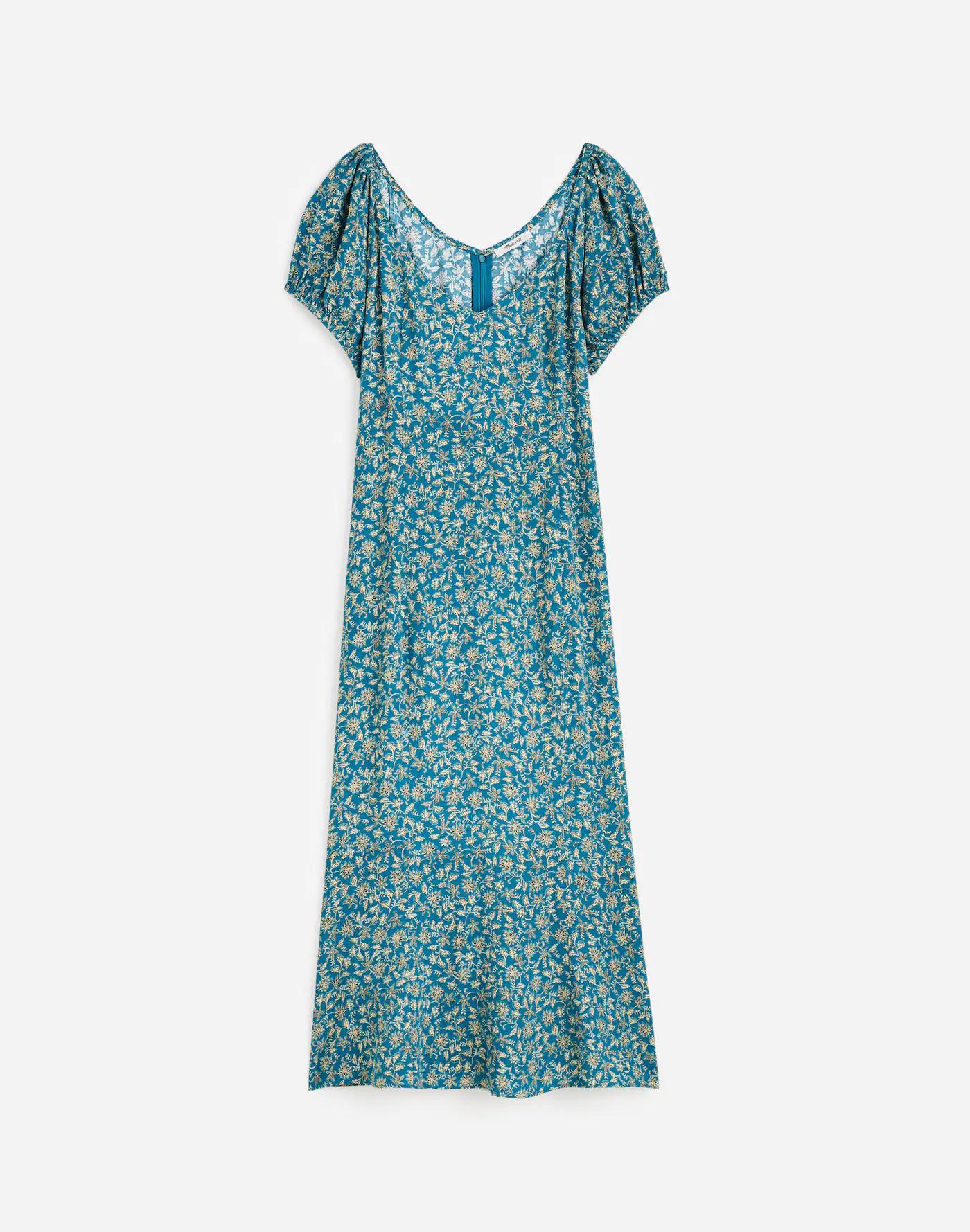 Cap-Sleeve Midi Dress in Floral Product Image
