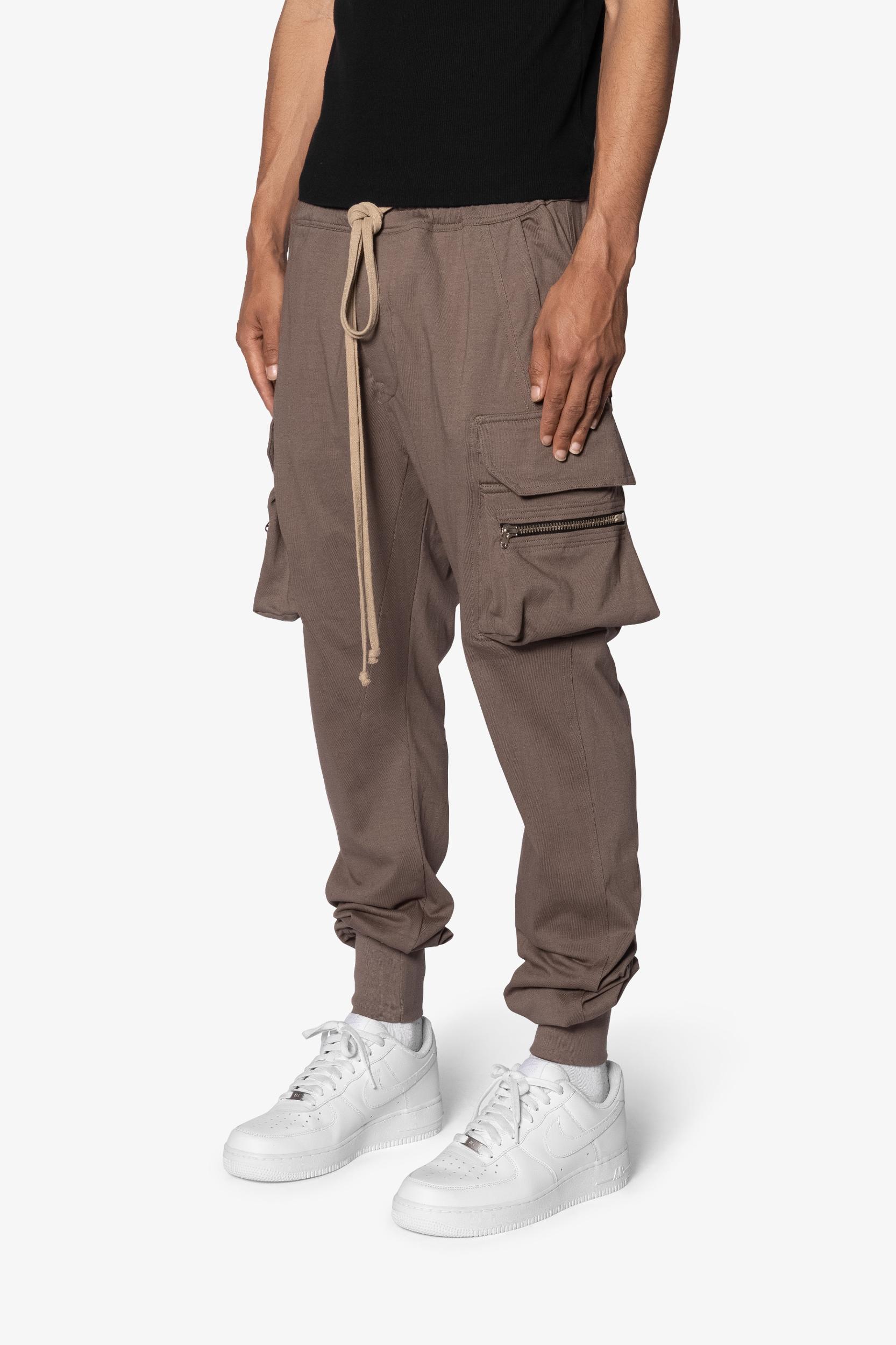 Jersey Cargo Pocket Sweatpants - Tan Product Image