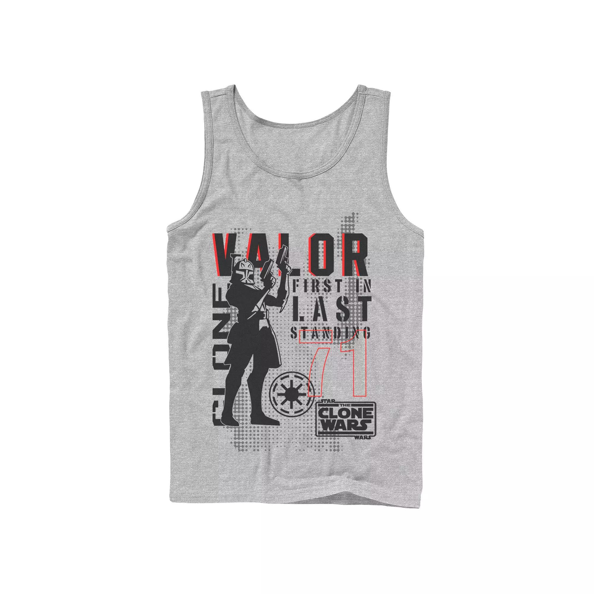 Men's Star Wars: Clone Wars Valor First In Last Standing Tank Top, Size: Large, Athletic Grey Product Image