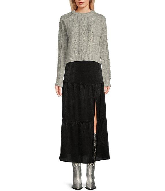 I.N. San Francisco Long Sleeve Cropped Pullover Sweater Product Image