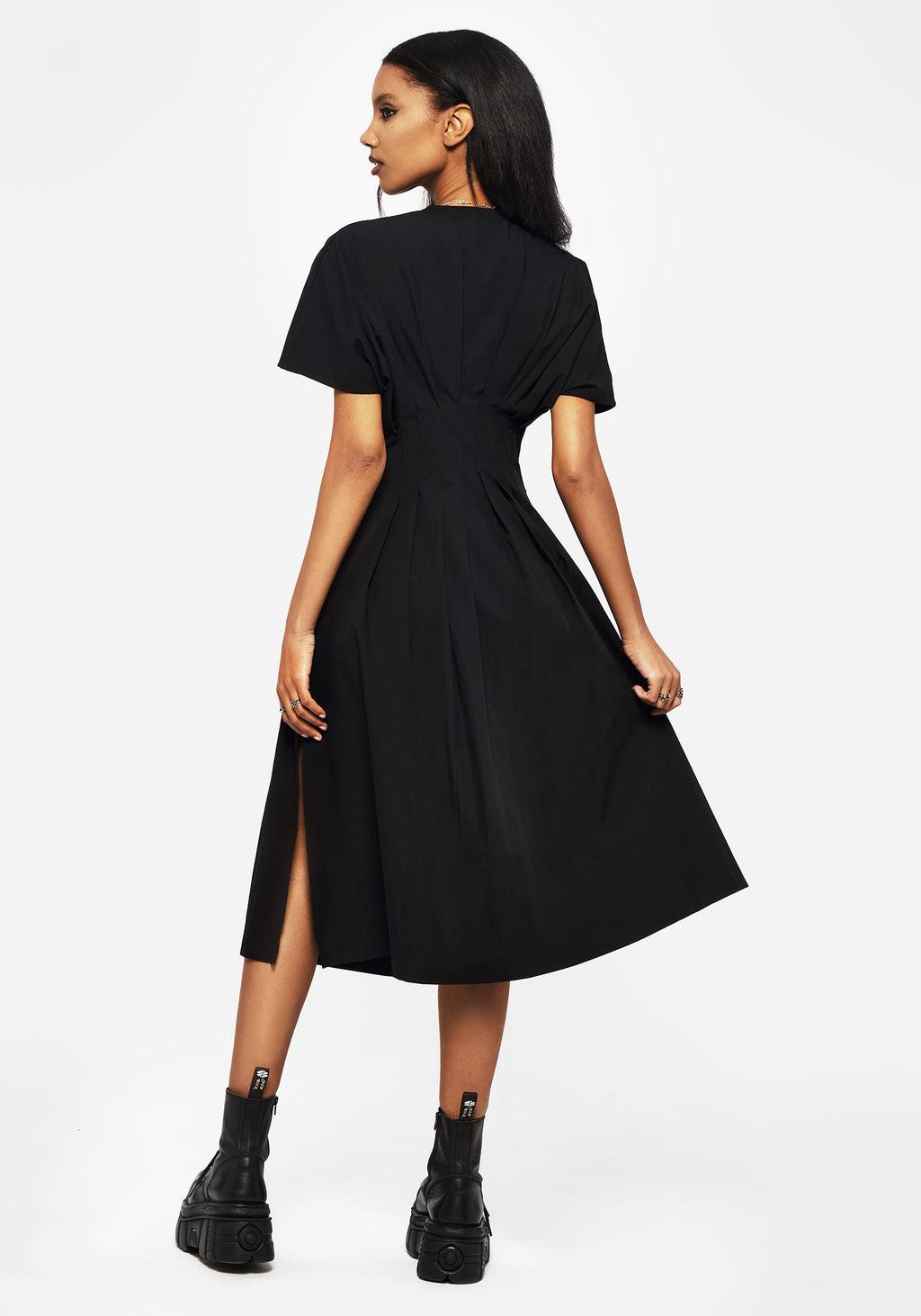 Finis Cotton Button Up Midi Shirt Dress Product Image
