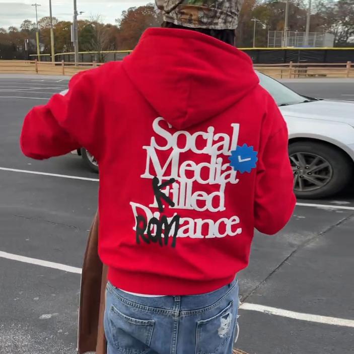 Sopula Social Media K*lled Romance Graphic Pocket Hoodie Product Image