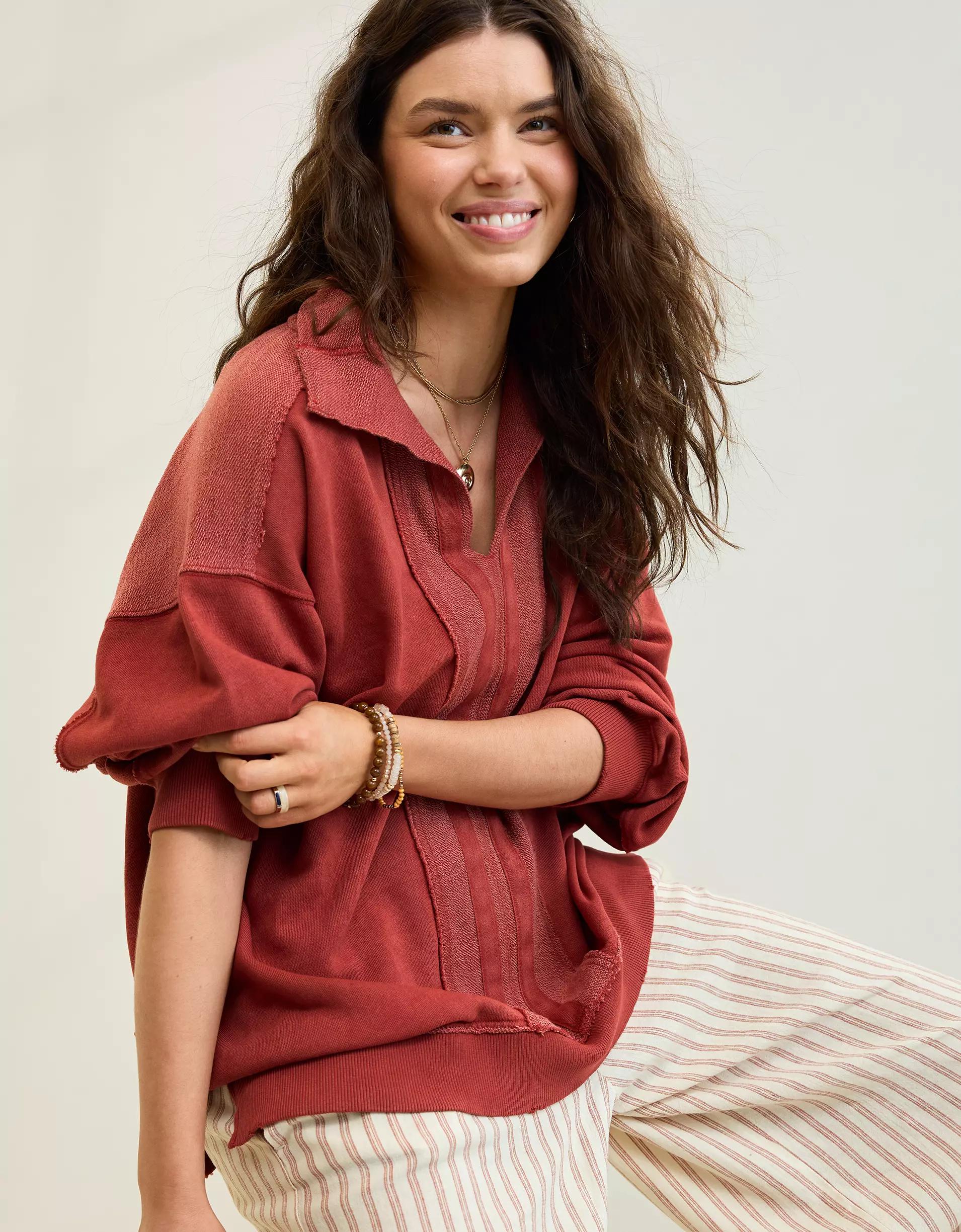 Aerie Starry Skies Open Neck Sweatshirt Product Image