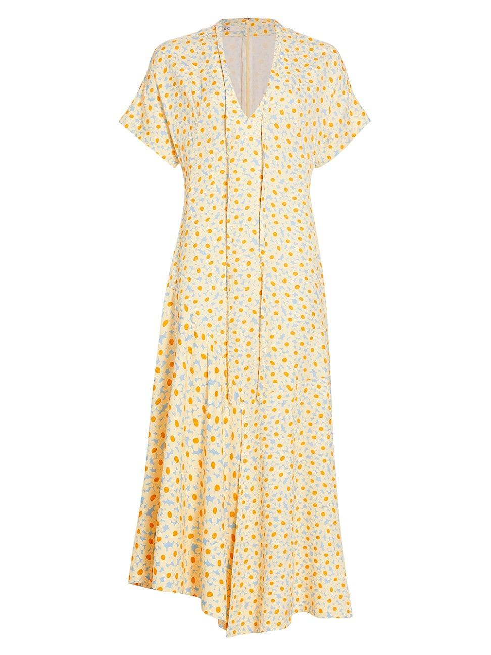 Womens Daisy Print V-Neck Maxi Dress Product Image
