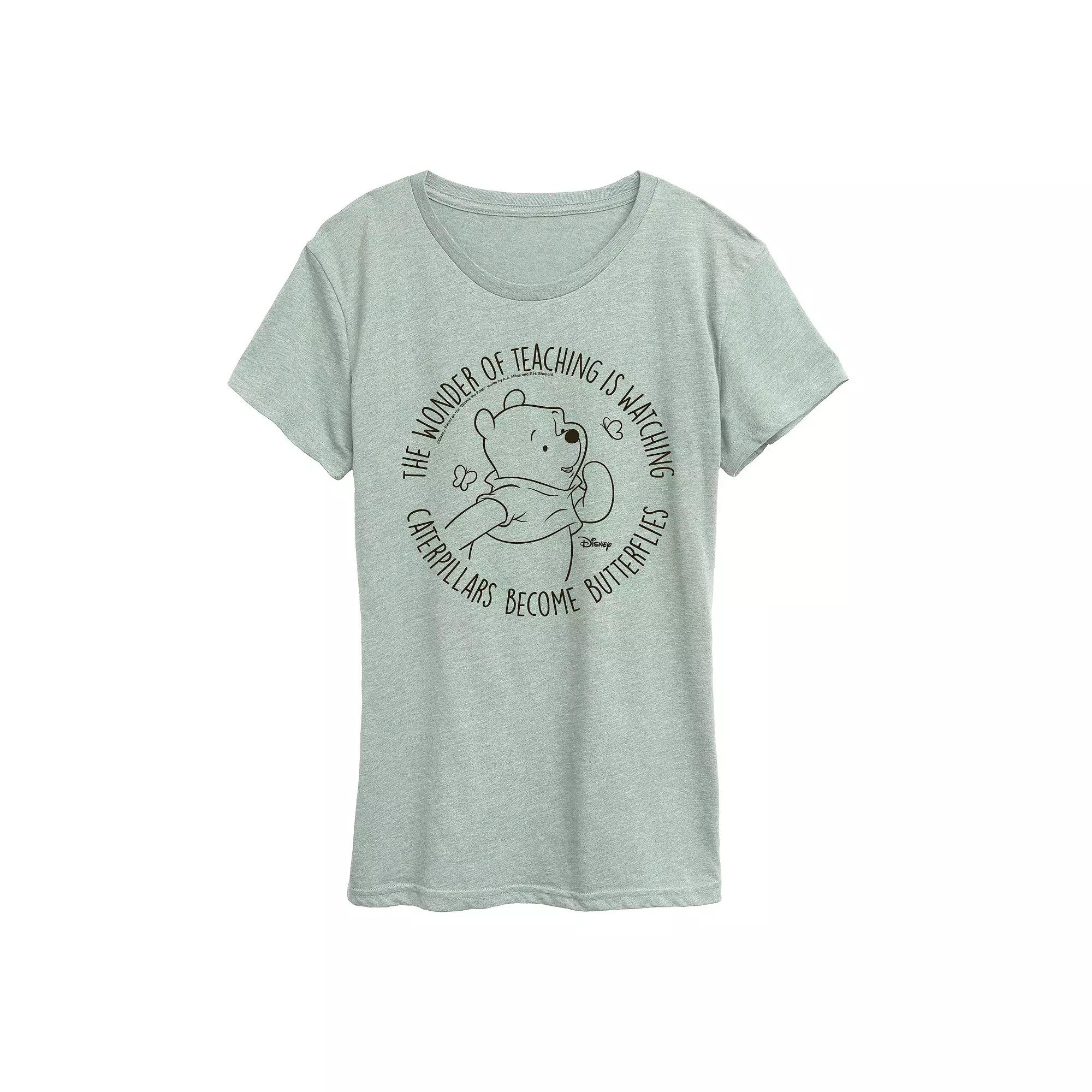 Disney's Winnie The Pooh Women's Wonder of Teaching Graphic Tee,  Product Image