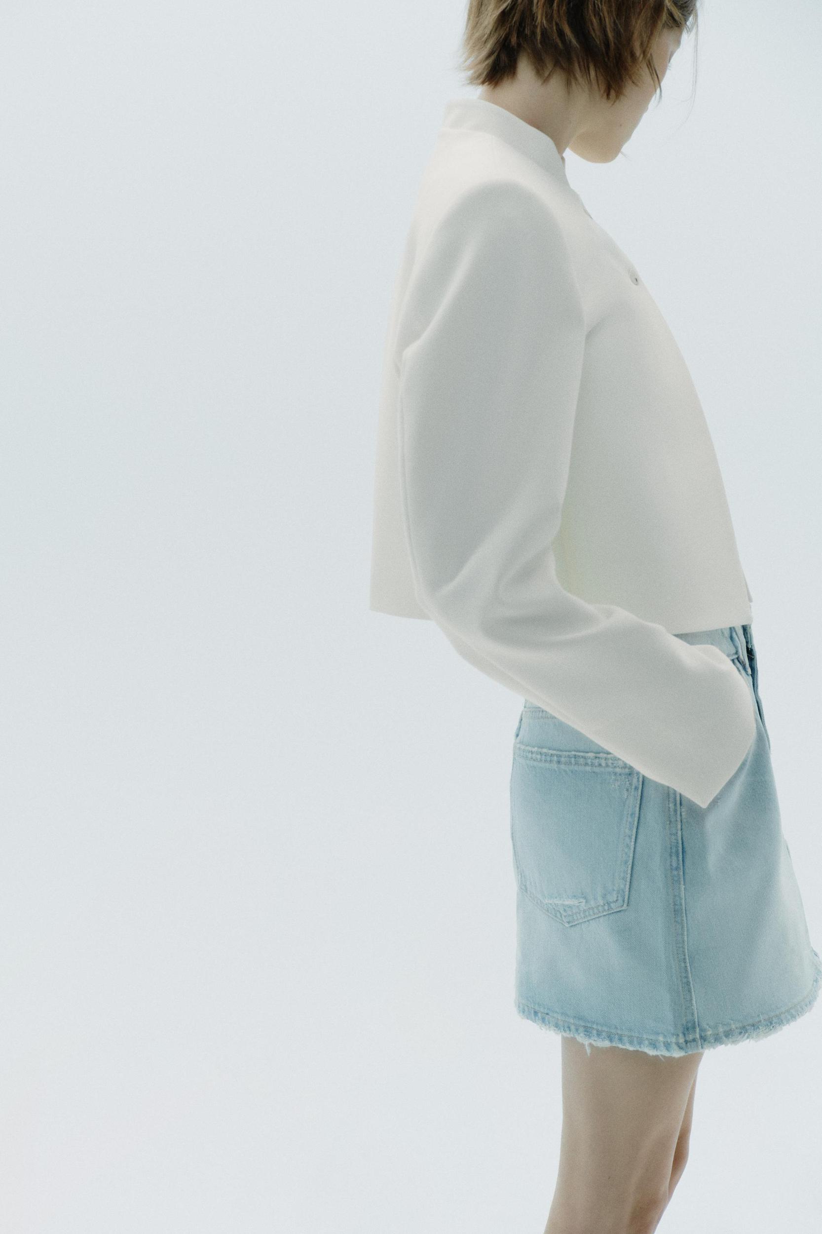 RIPPED TRF DENIM SKIRT Product Image