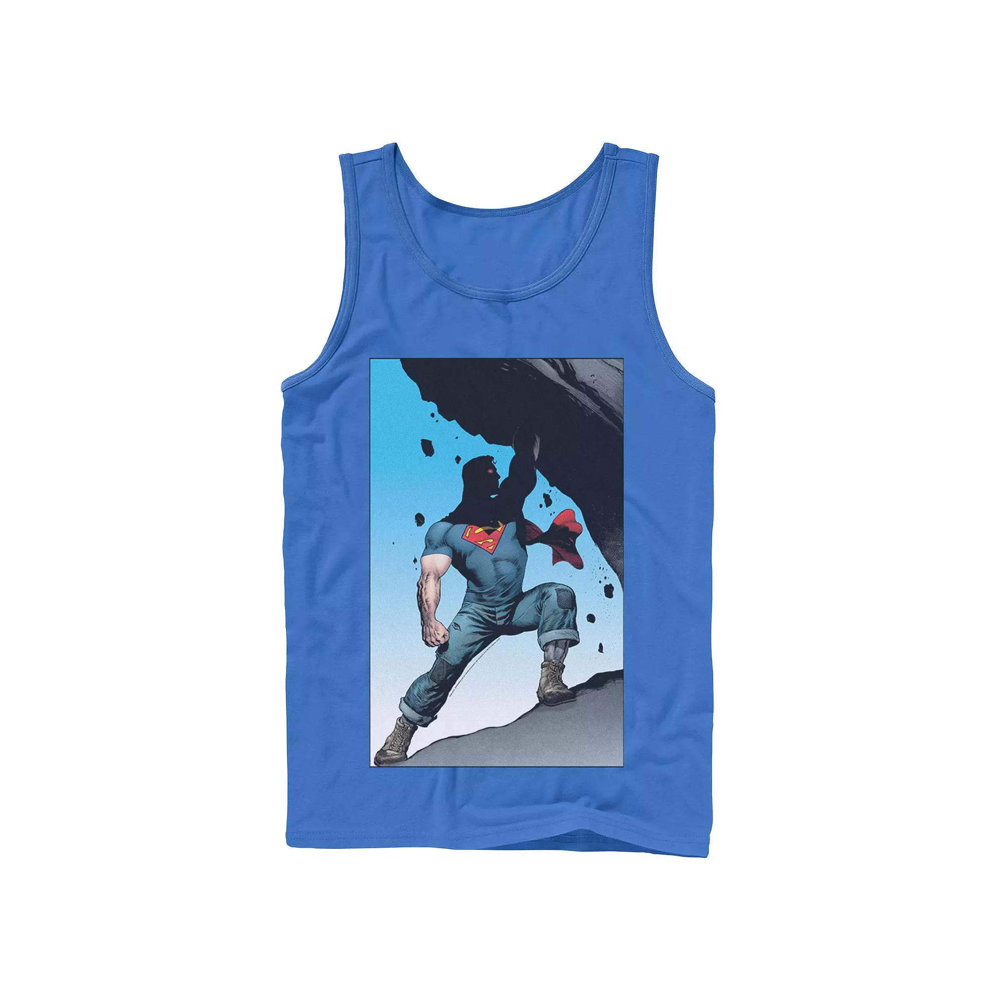 Men's DC Comics Superman Power Lift Comic Poster Tank Top,  Product Image