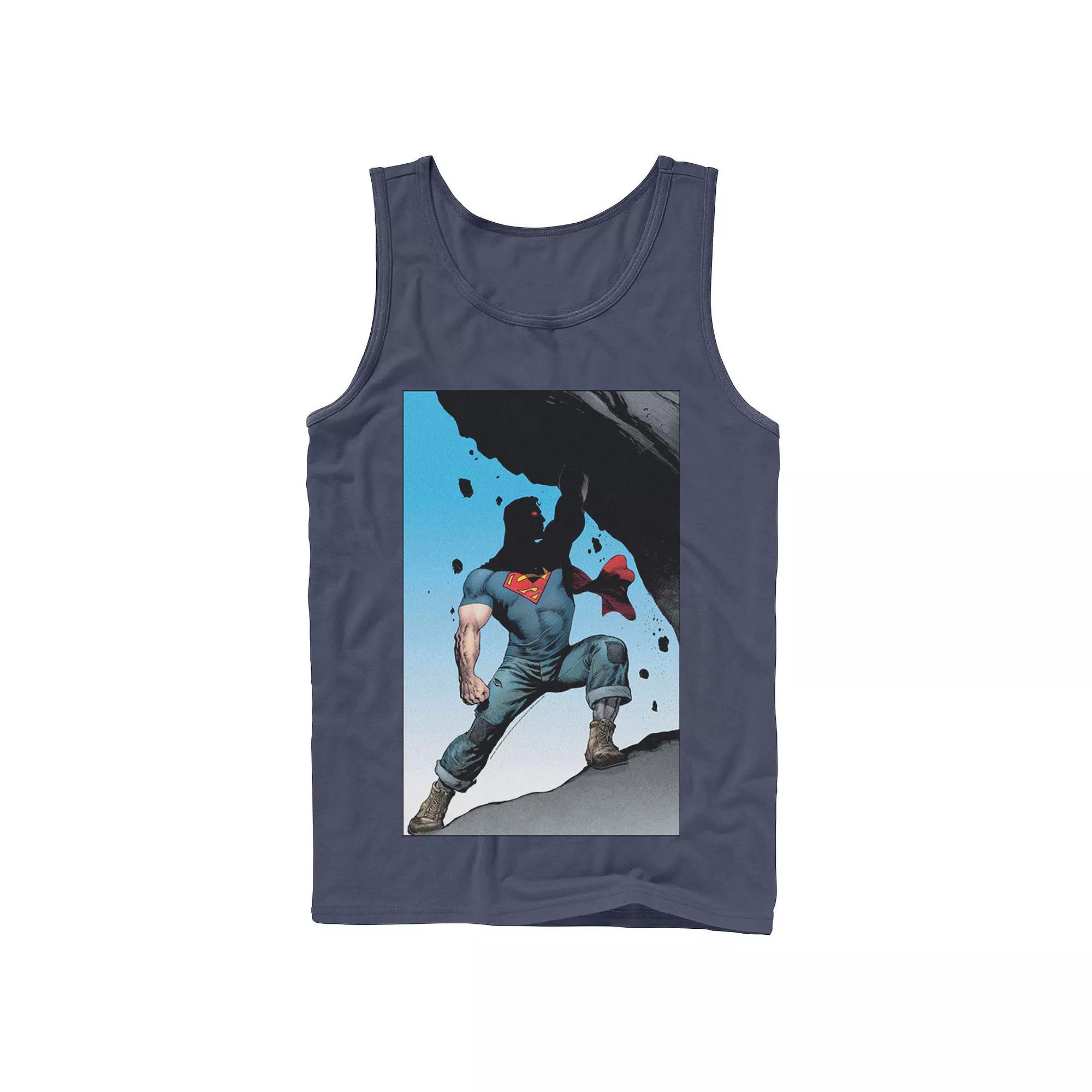 Men's DC Comics Superman Power Lift Comic Poster Tank Top,  Product Image