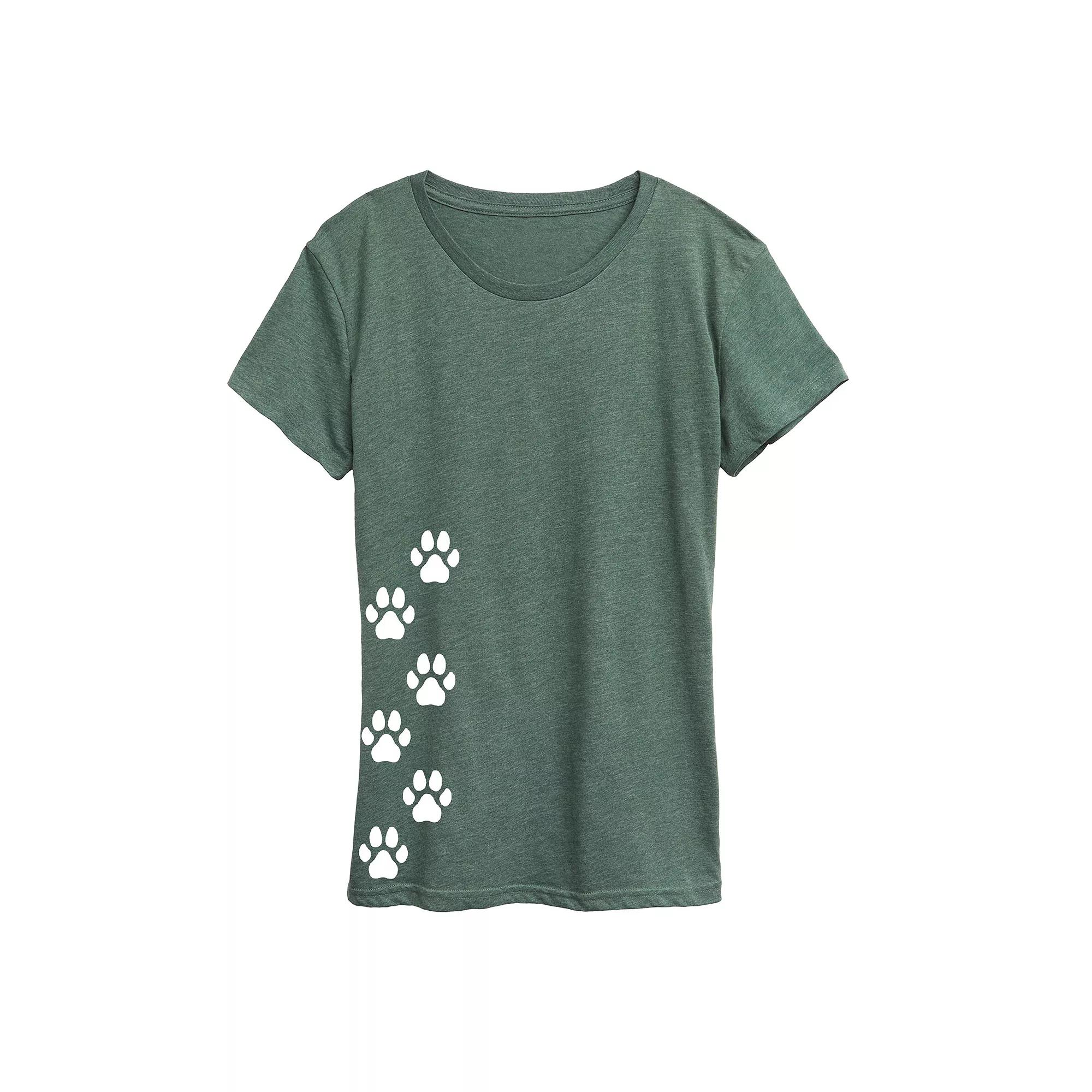 Women's Vertical Pawprints Graphic Tee,  Product Image