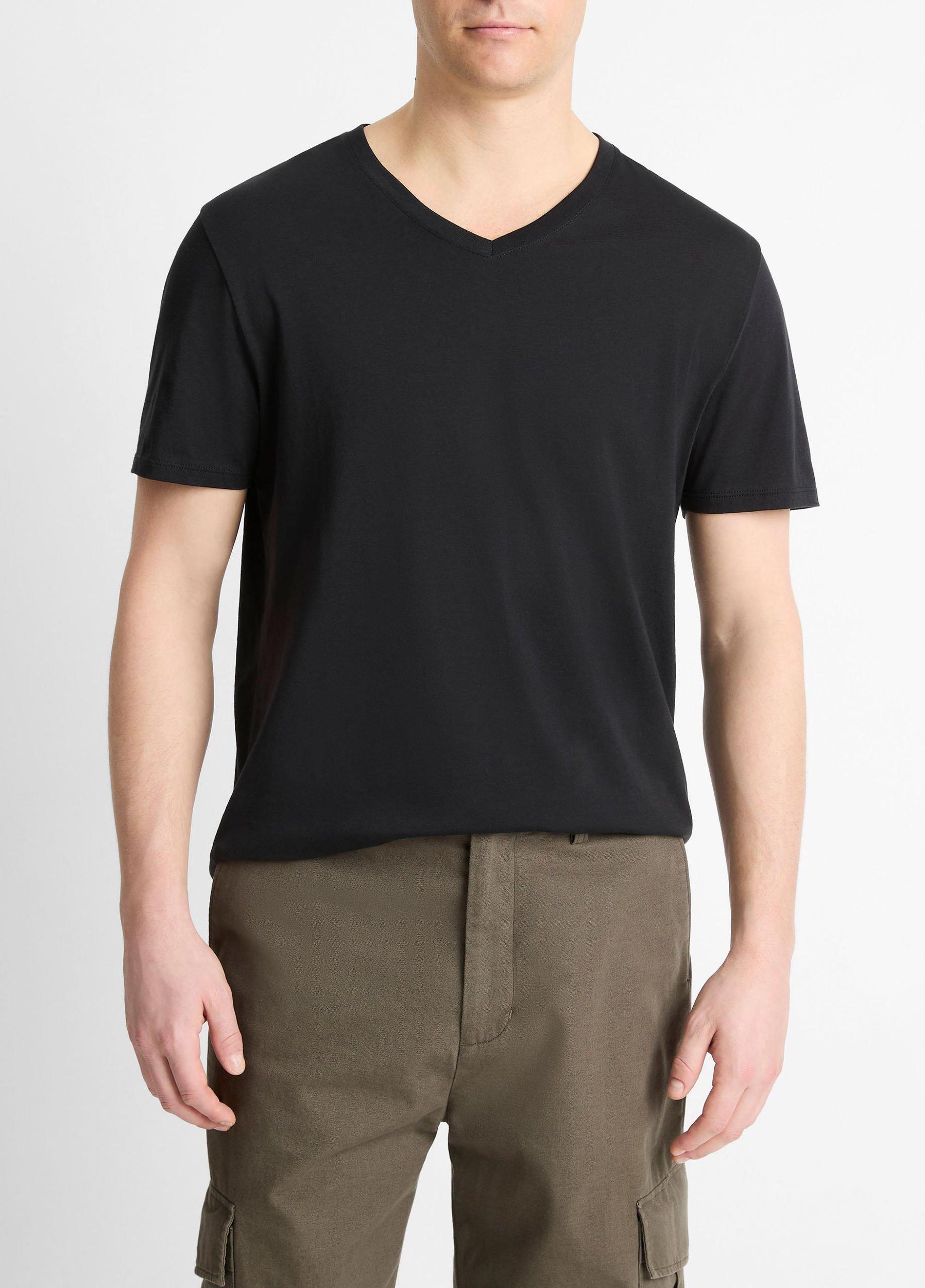 Pima Cotton V-Neck T-Shirt Product Image