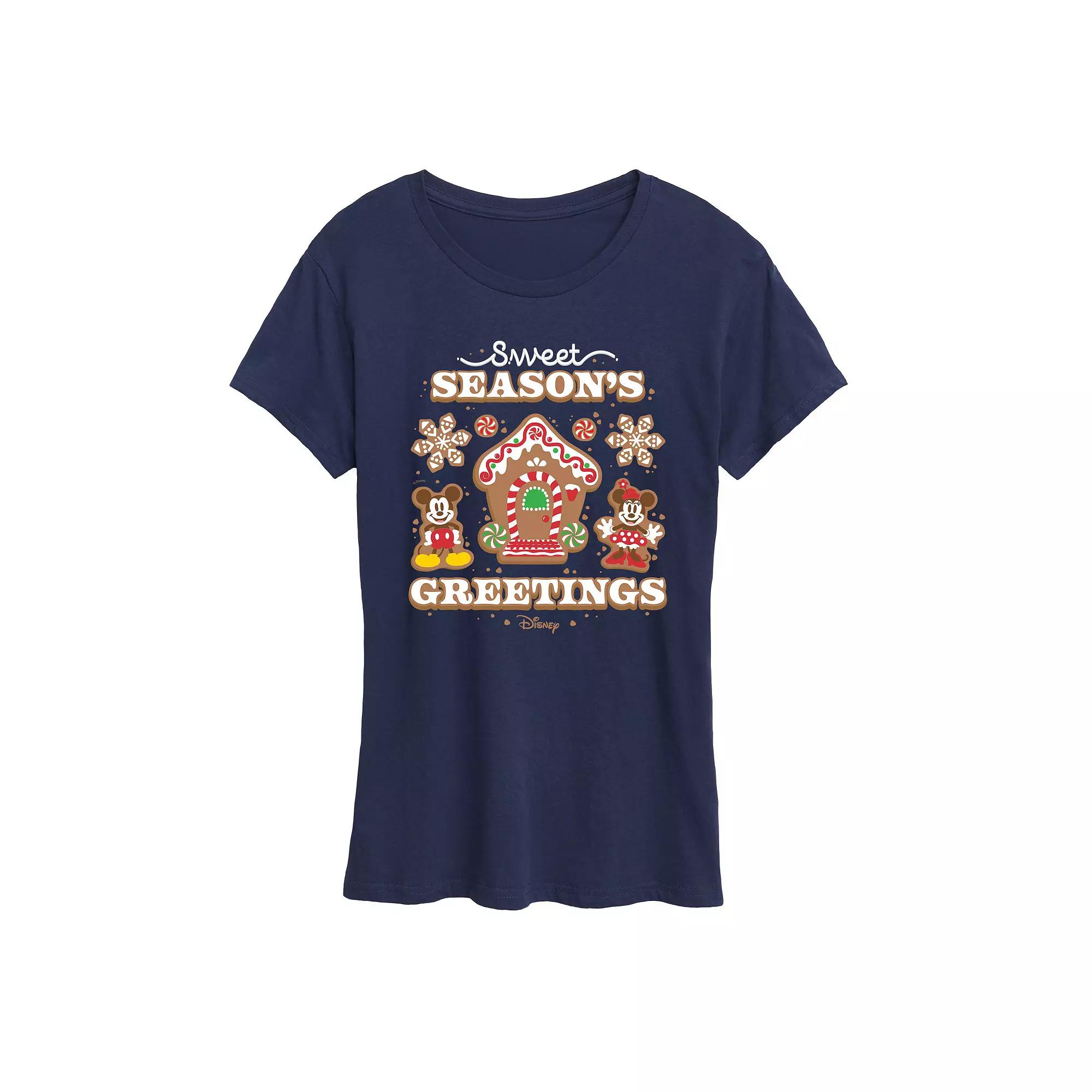 Disney's Mickey & Minnie Mouse Women's Sweet Seasons Greetings Graphic Tee,  Product Image