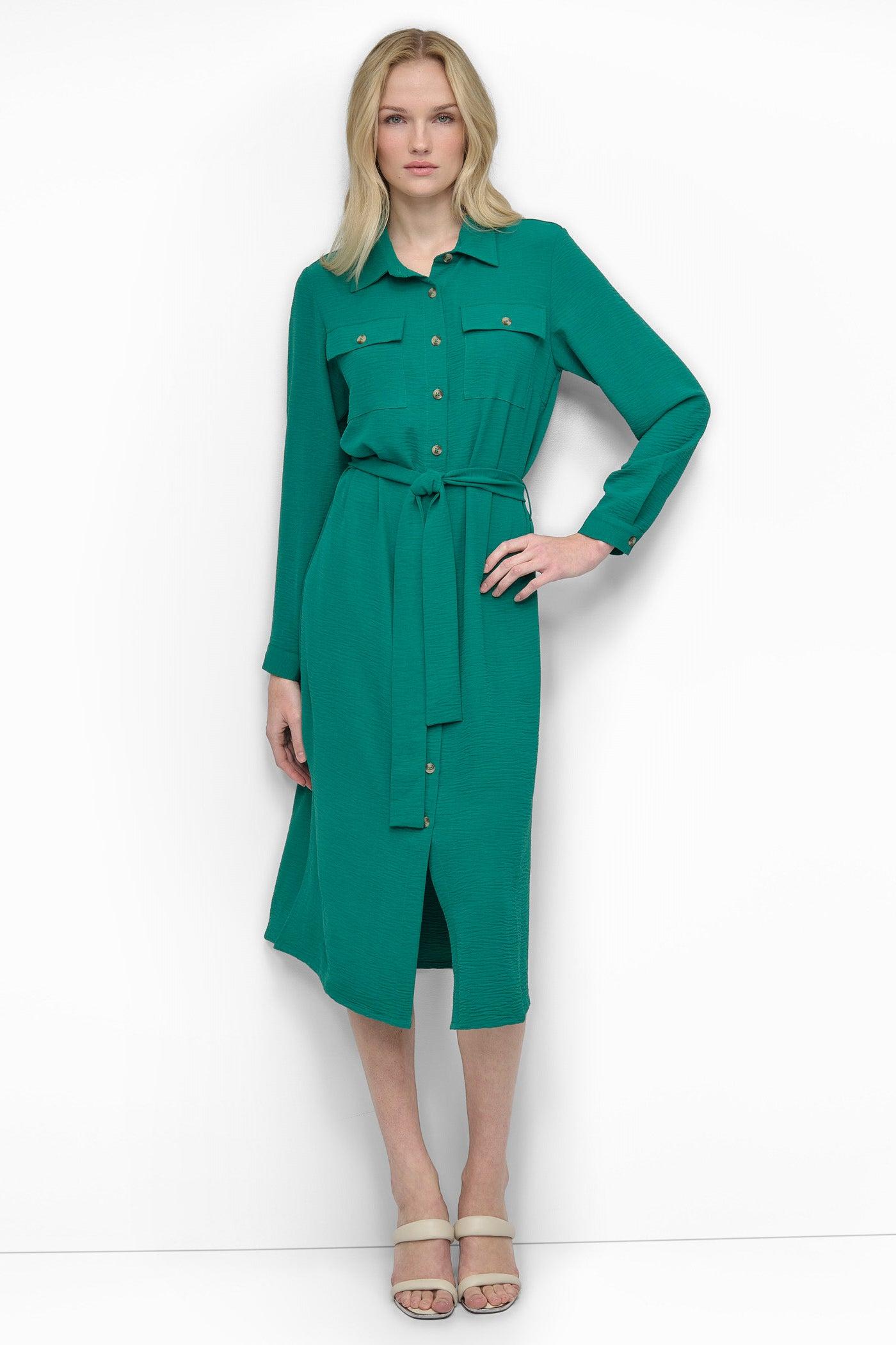COLLARED BUTTON DRESS Product Image