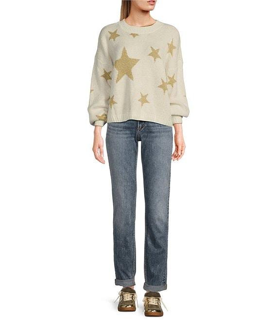 Takara Long Sleeve Crewneck Allover Printed Star Sweater Product Image