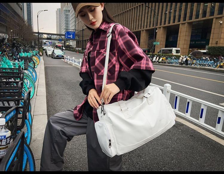 Faux Leather Duffle Bag Product Image