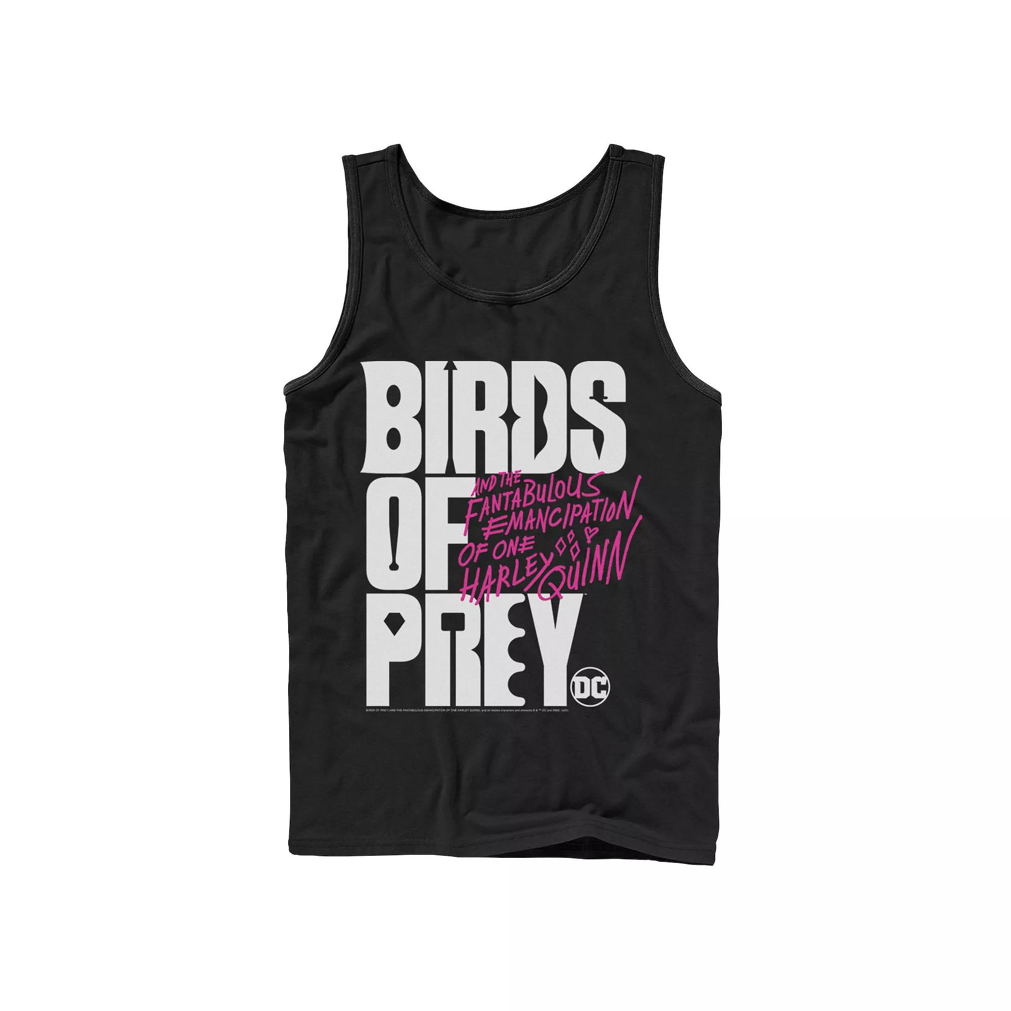 Men's DC Comics Birds Of Prey Logo Word Stack Tank Top,  Product Image