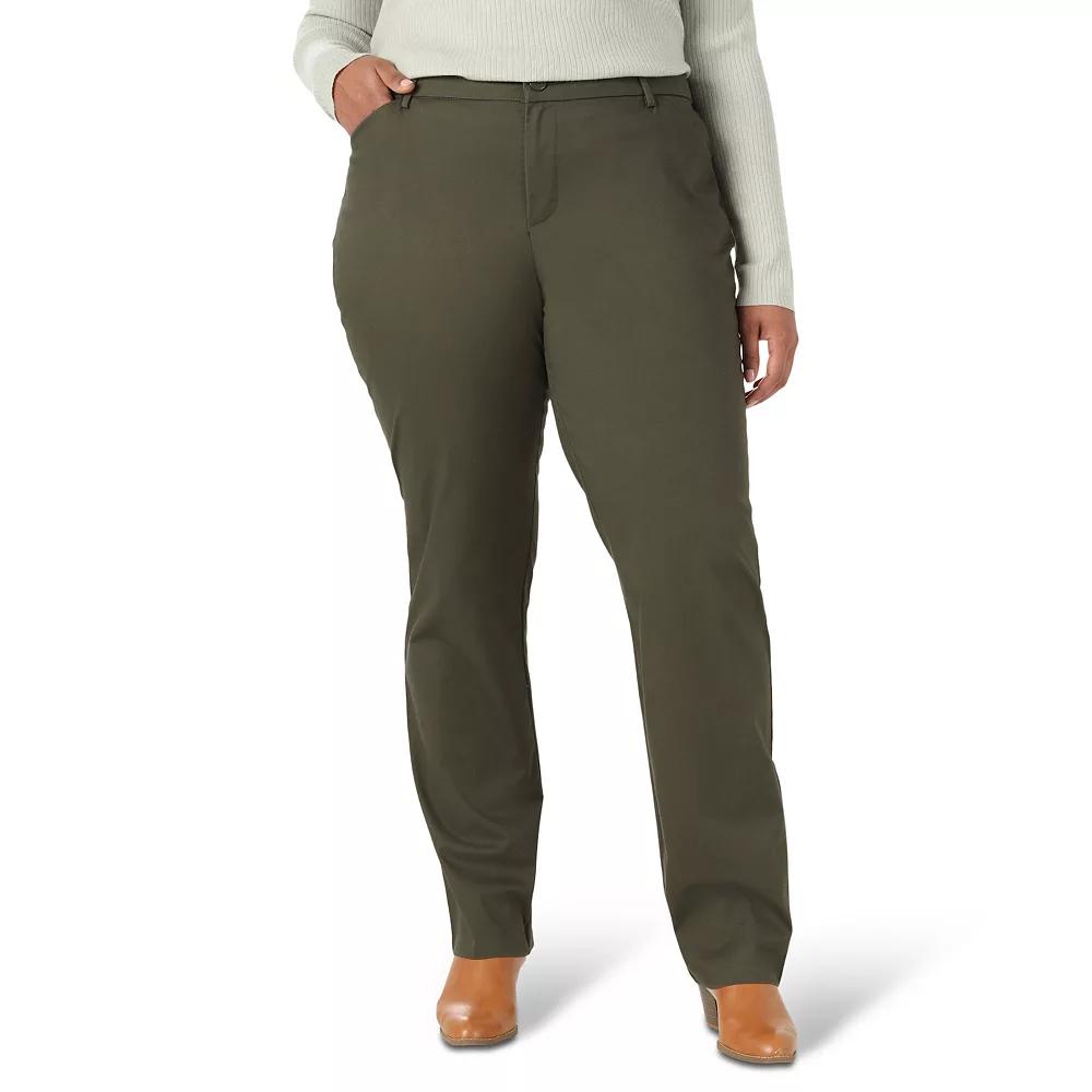 Plus Size Lee Wrinkle-Free Pants, Womens Frontier Green Product Image