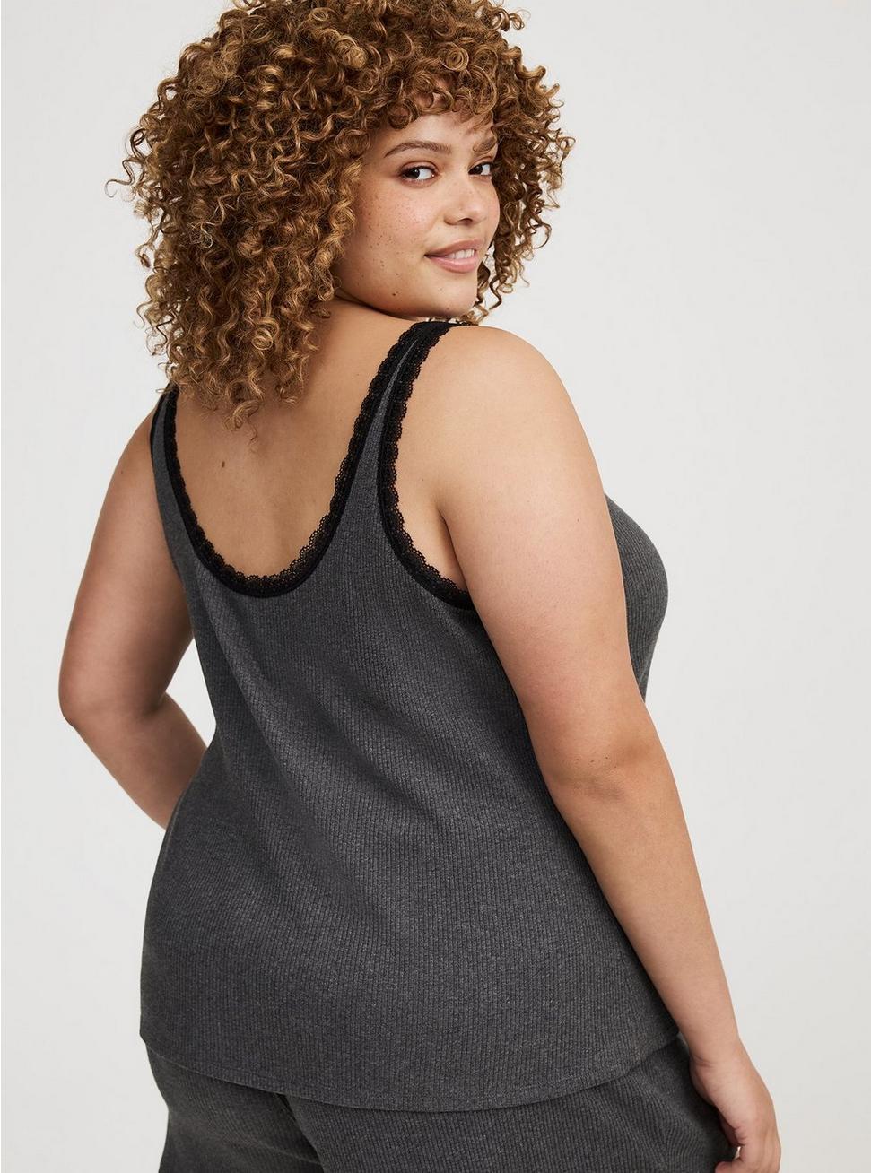 Cotton Rib Lace Trim Sleep Tank Product Image