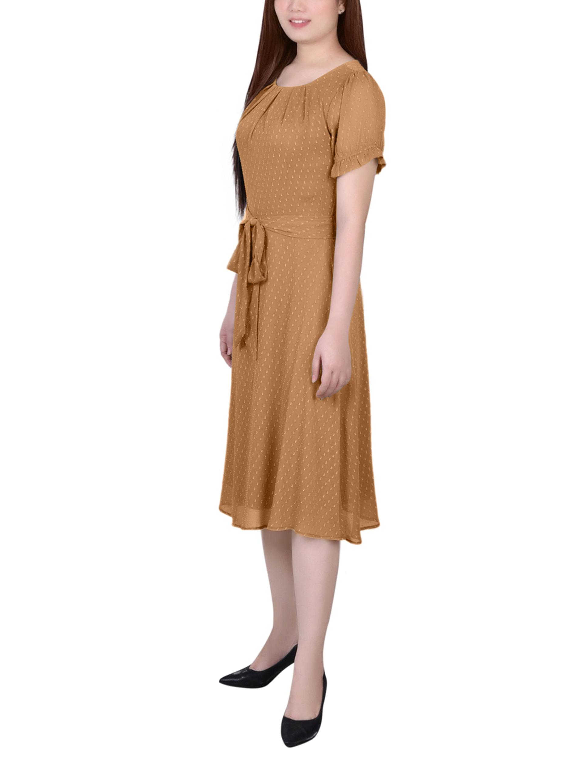 Meerkat Short Sleeve Belted Swiss Dot Dress Product Image