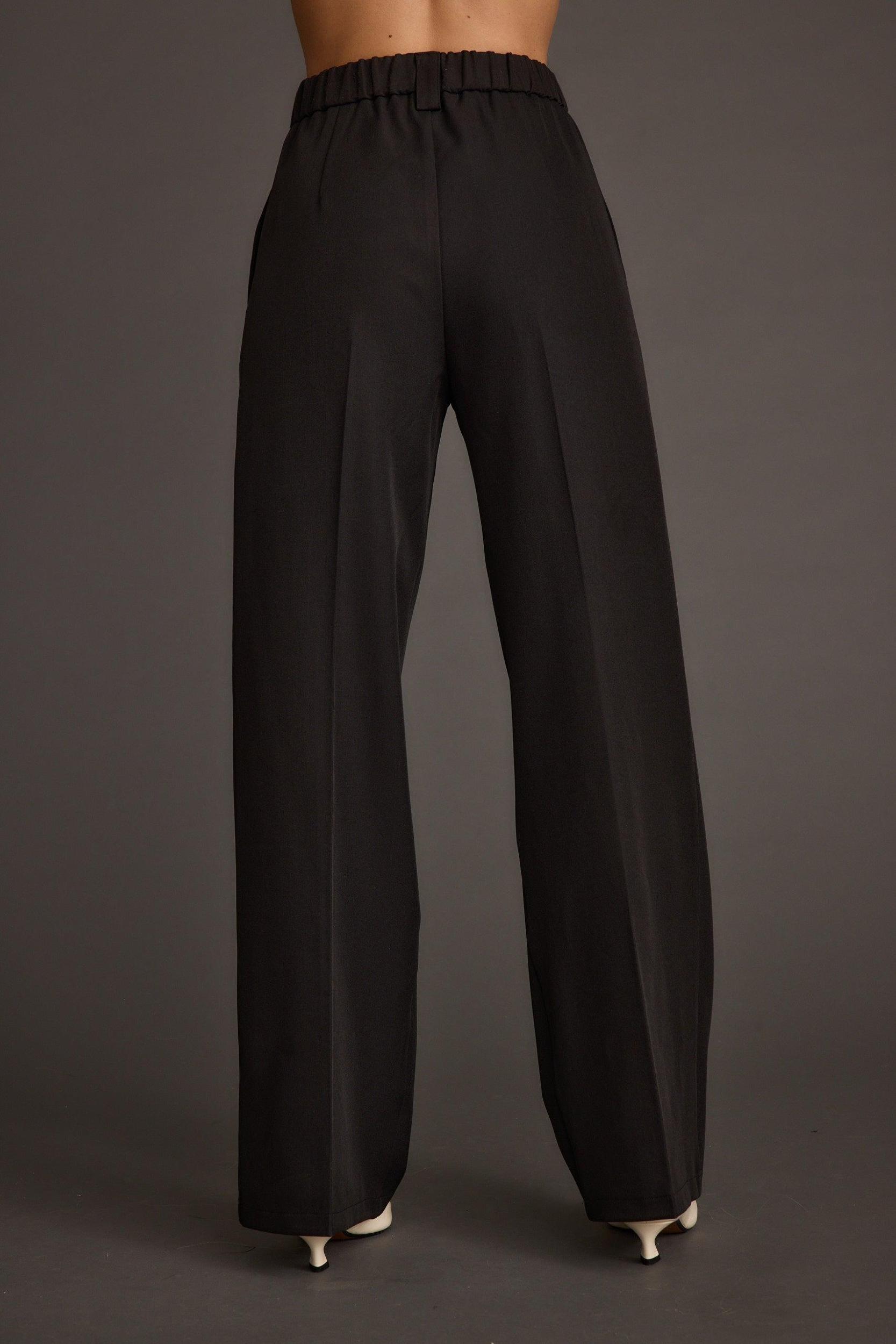 Weiss Black Wide Leg Trousers Product Image