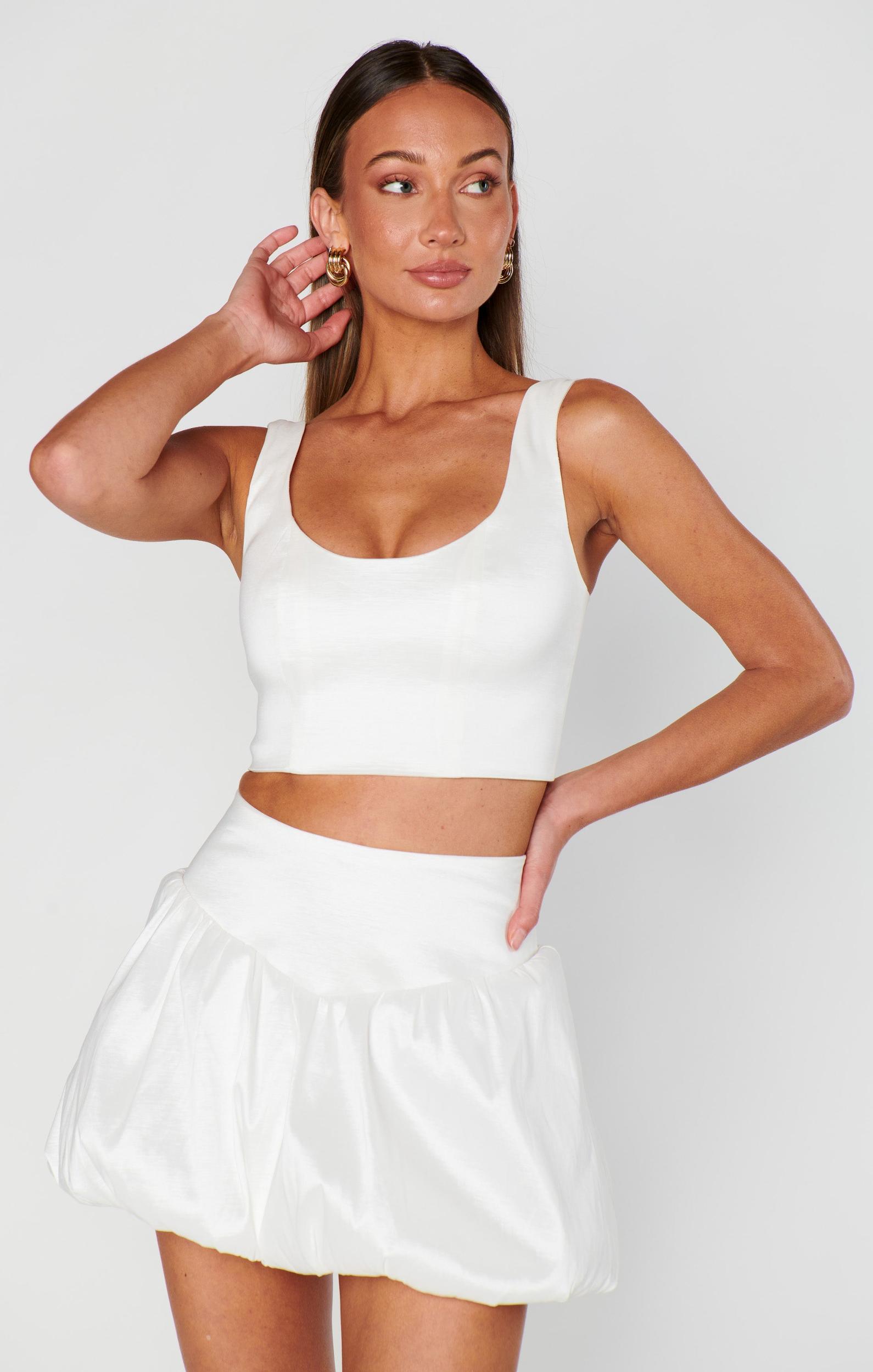 Vivianna Top ~ White Taffeta Product Image