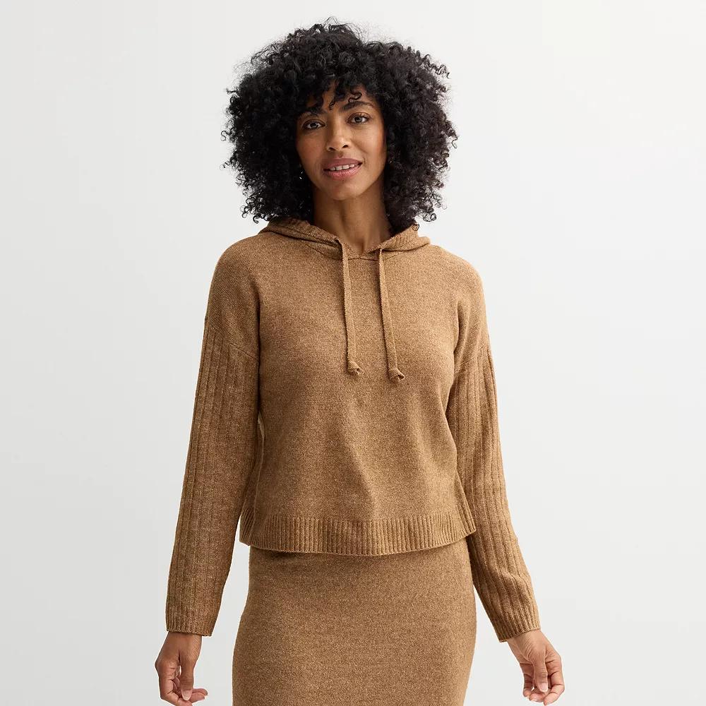 Women's Sonoma Goods For Life® Hooded Sweater, Size: XL, Tosa Brown Product Image