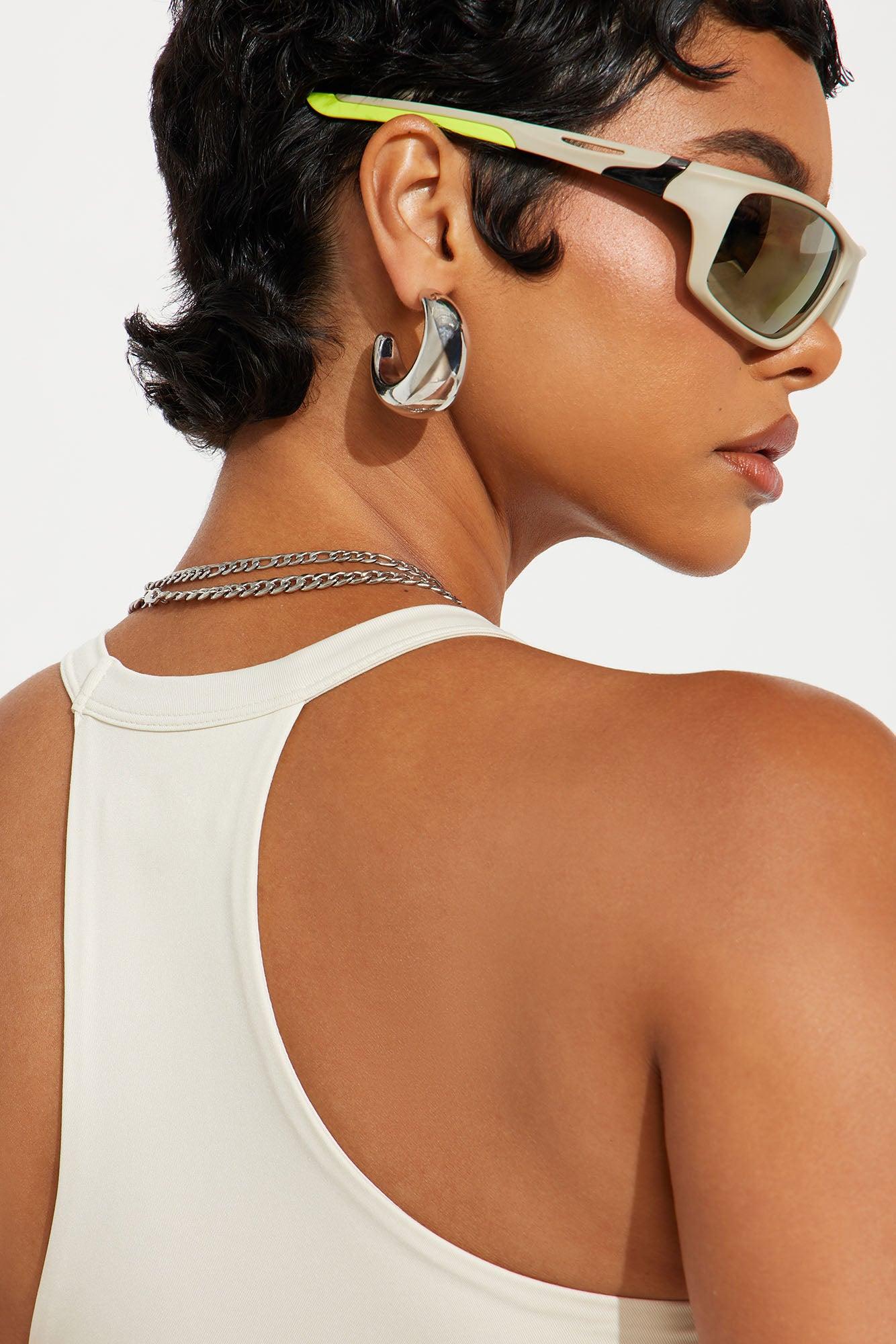 Contour Double Lined V-Neck Tank Top - Bone Female Product Image