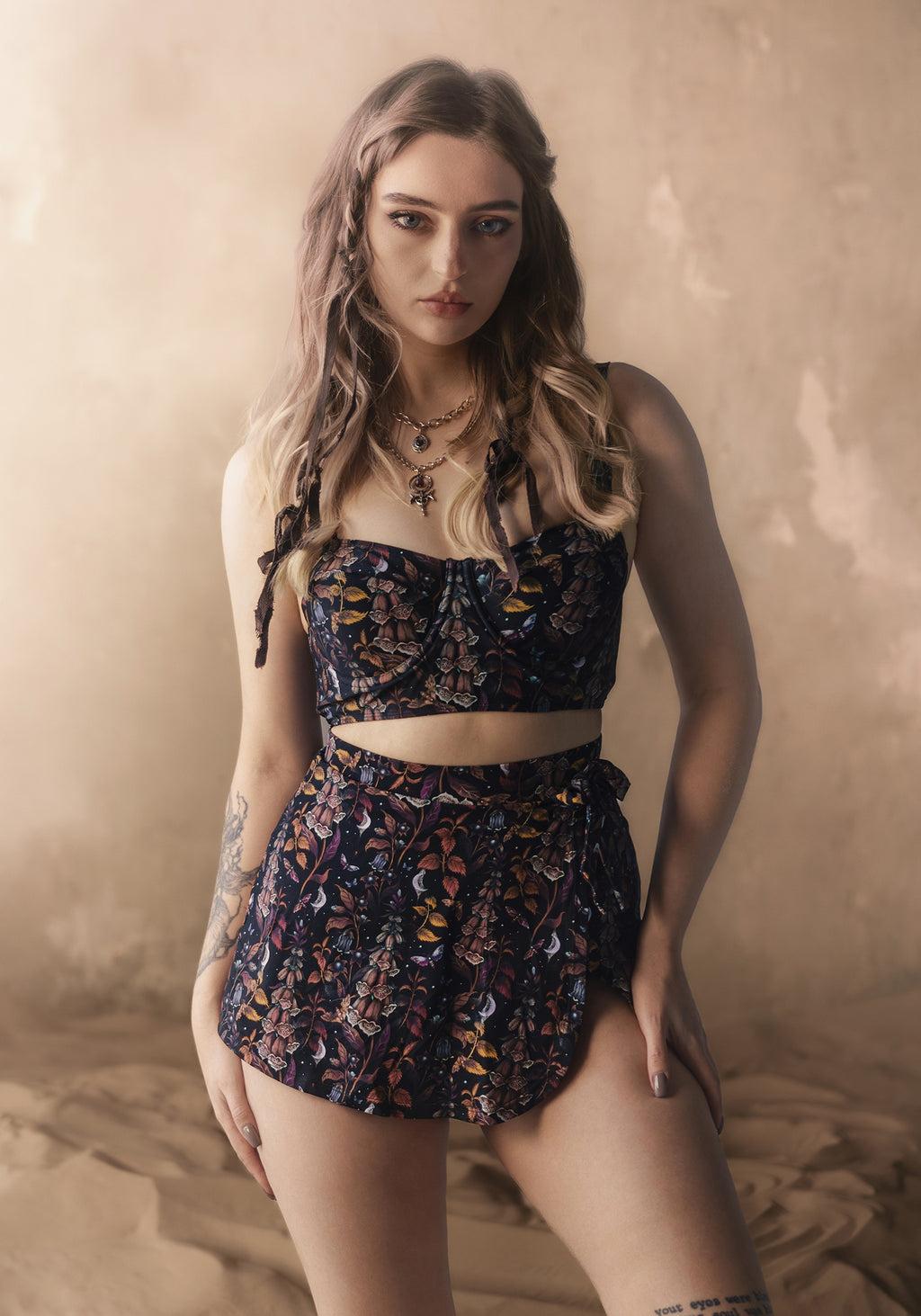 Foxglove Floral Print Bikini Top Product Image