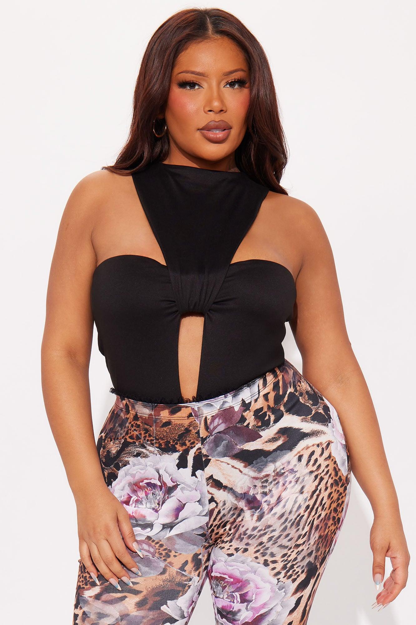Astrid Double Lined High Neck Bodysuit - Black Product Image