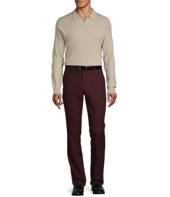 Murano Timeless Twenties Collection Evan Extra Slim Fit Jacquard Geo Print Suit Separates Dress Pants Product Image