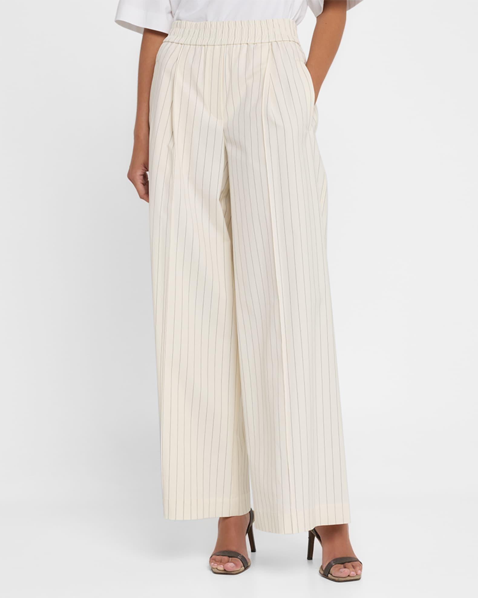  Pinstripe Wide Leg Poplin Pants Product Image