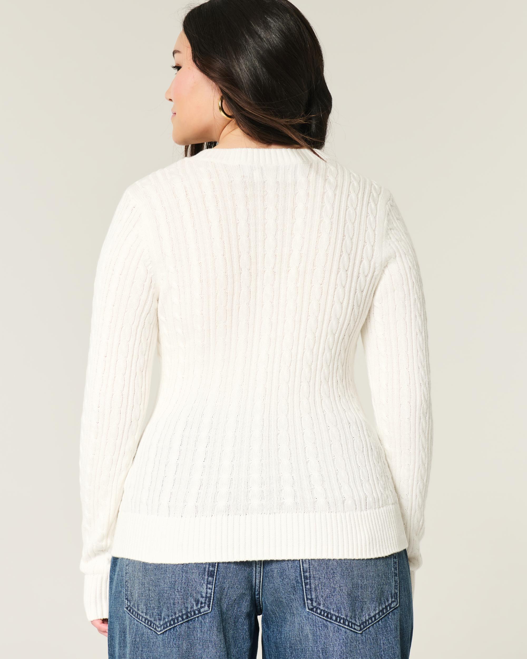 Cable-Knit Crew Sweater Product Image