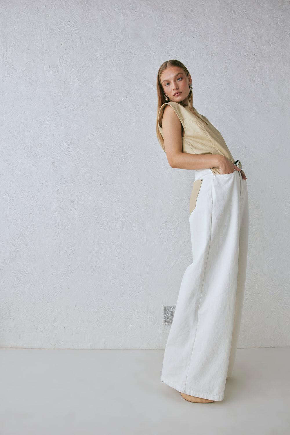 Sutton Denim Jeans White Product Image