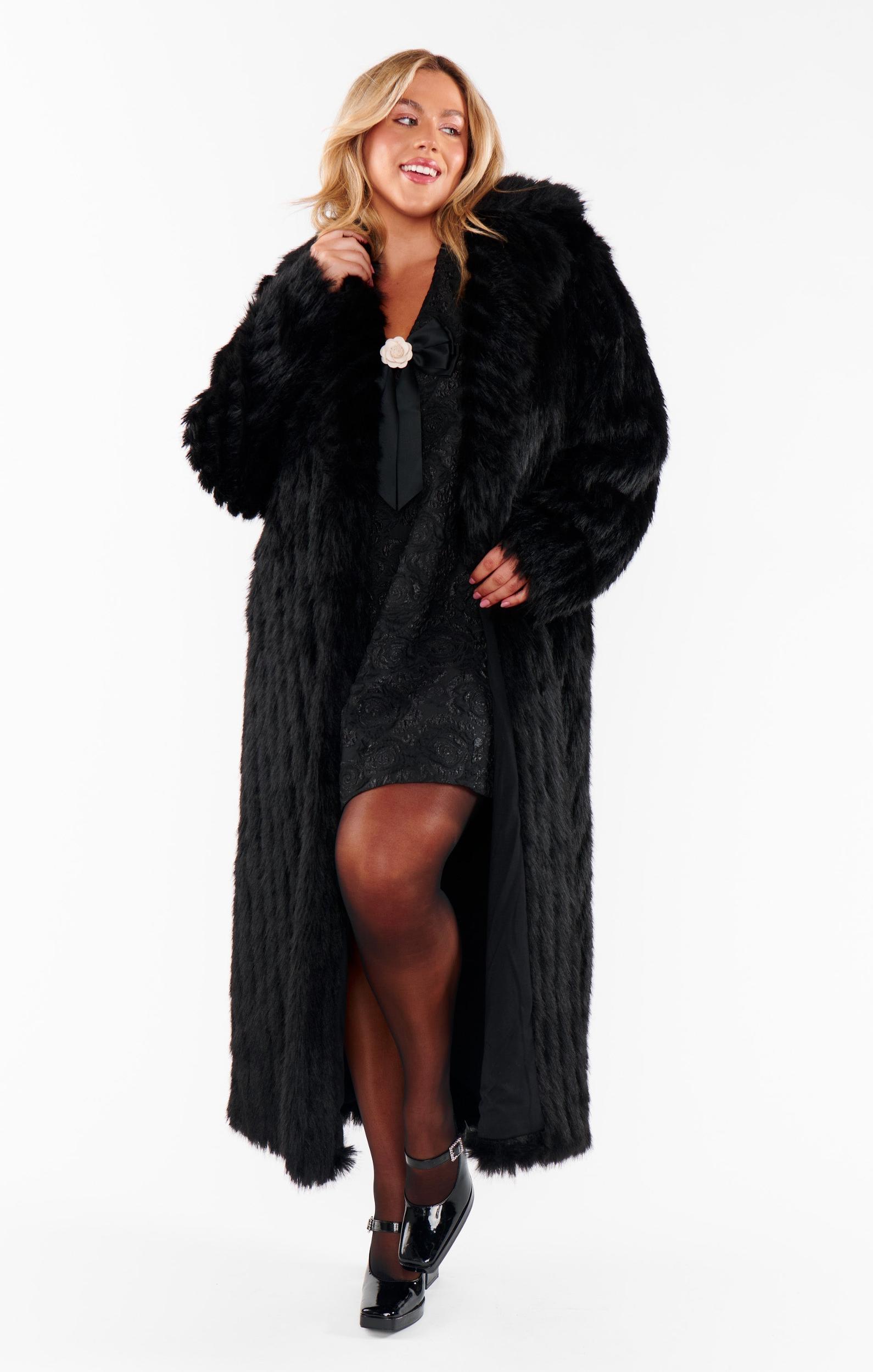 Plaza Coat ~ Black Faux Fur Product Image