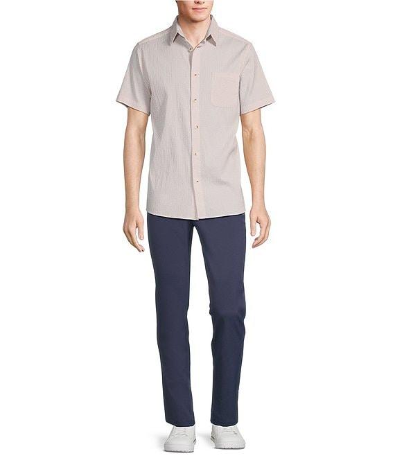 Rowm Short Sleeve Seersucker Geo Print Shirt Product Image