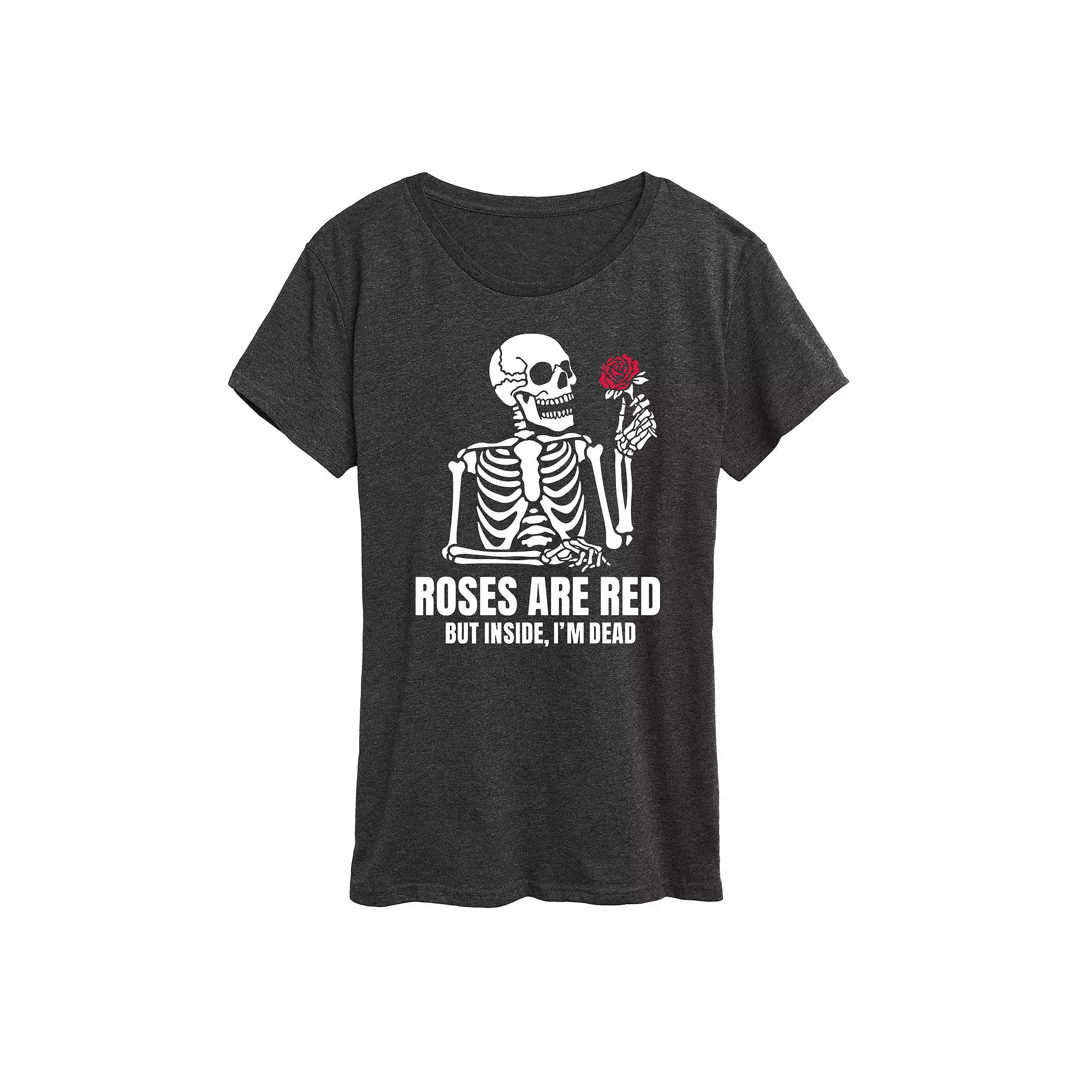 Women's Roses Red Inside Dead Graphic Tee,  Product Image