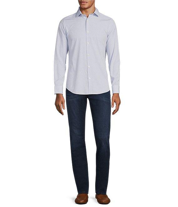 Murano Performance Stretch Slim Fit Medium Diamond Print Long Sleeve Woven Shirt Product Image