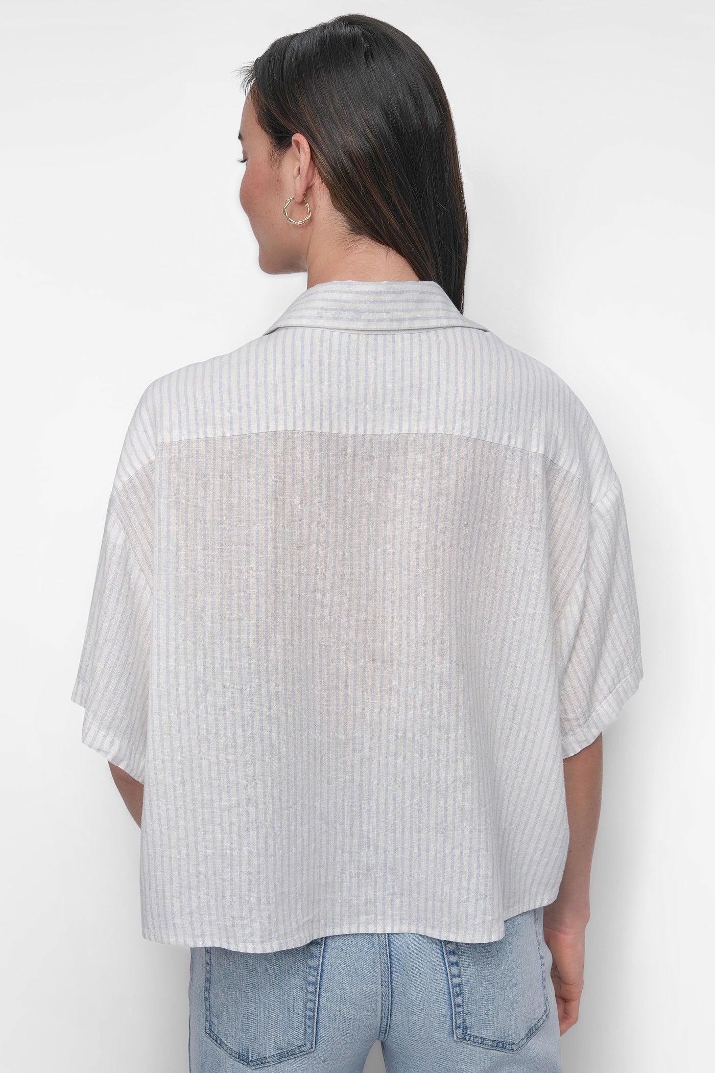 CROPPED LINEN-BLEND SHIRT Product Image