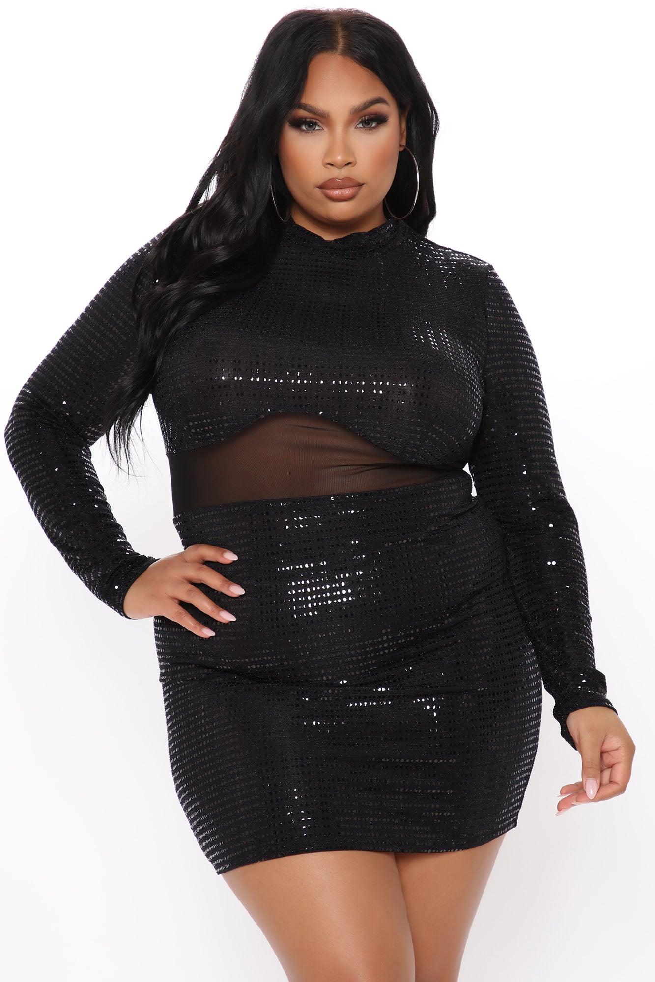 Irreplaceable Metallic Mini Dress - Black/Copper Product Image