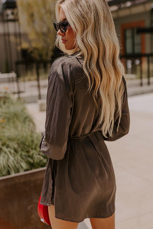 Runway Revelry Romper in Charcoal Product Image