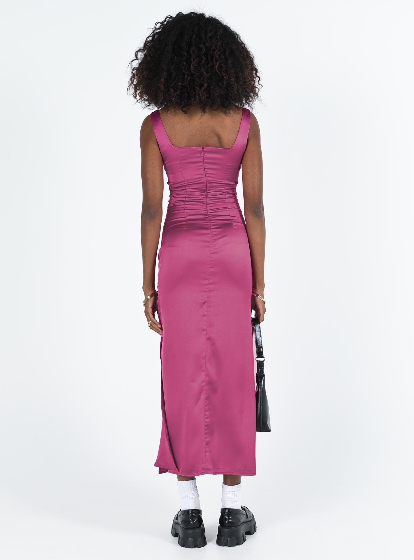 Lynsey Midi Dress Fuchsia Product Image