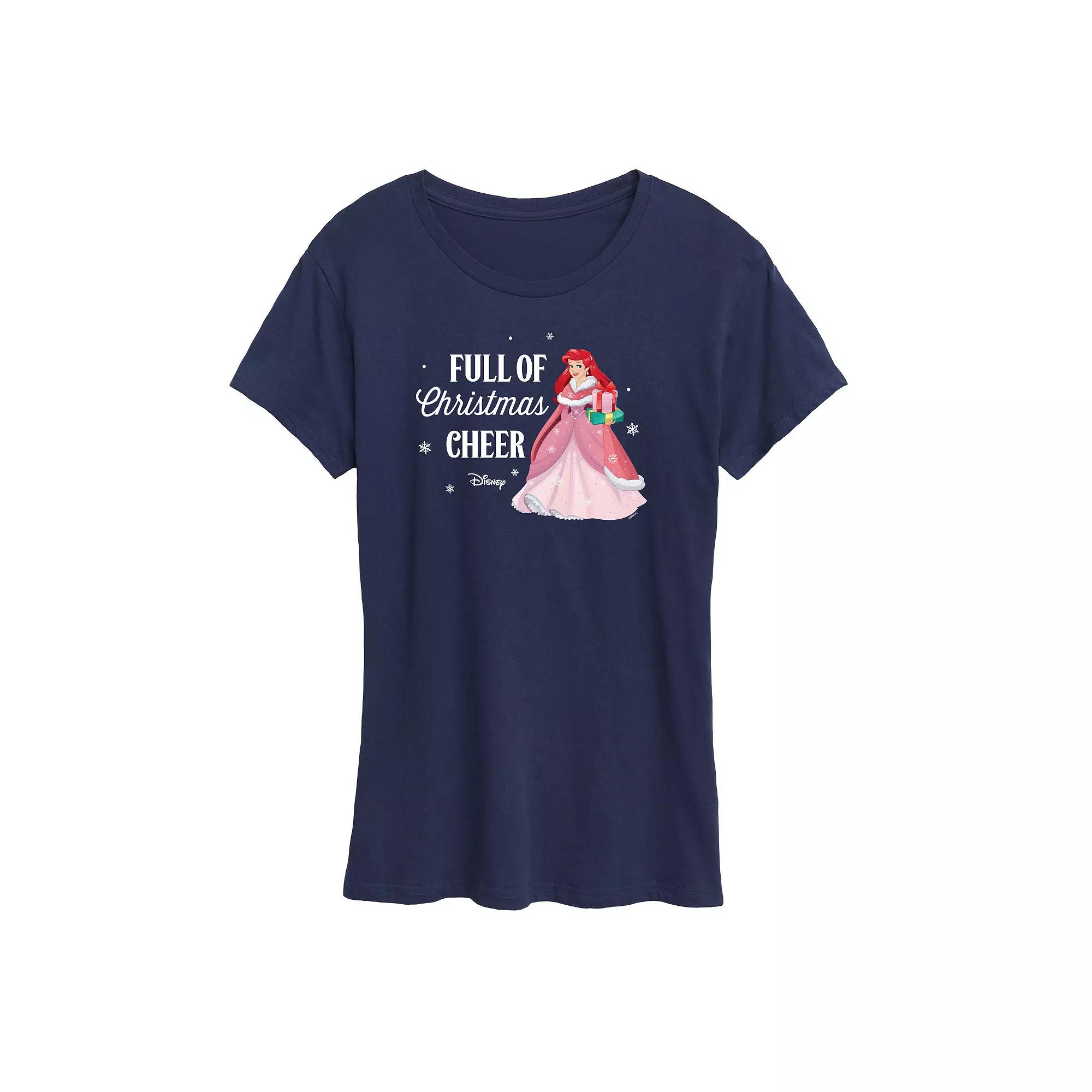 Disney Princess Ariel Women's "Full Of Christmas Cheer" Graphic Tee, Girl's,  Product Image