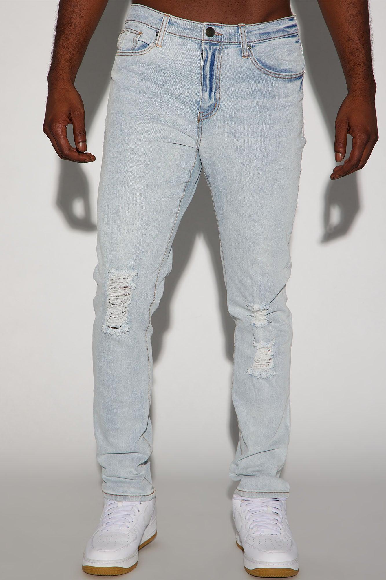 Jasper Skinny Vintage Ripped Knee Jean - Light Wash Product Image