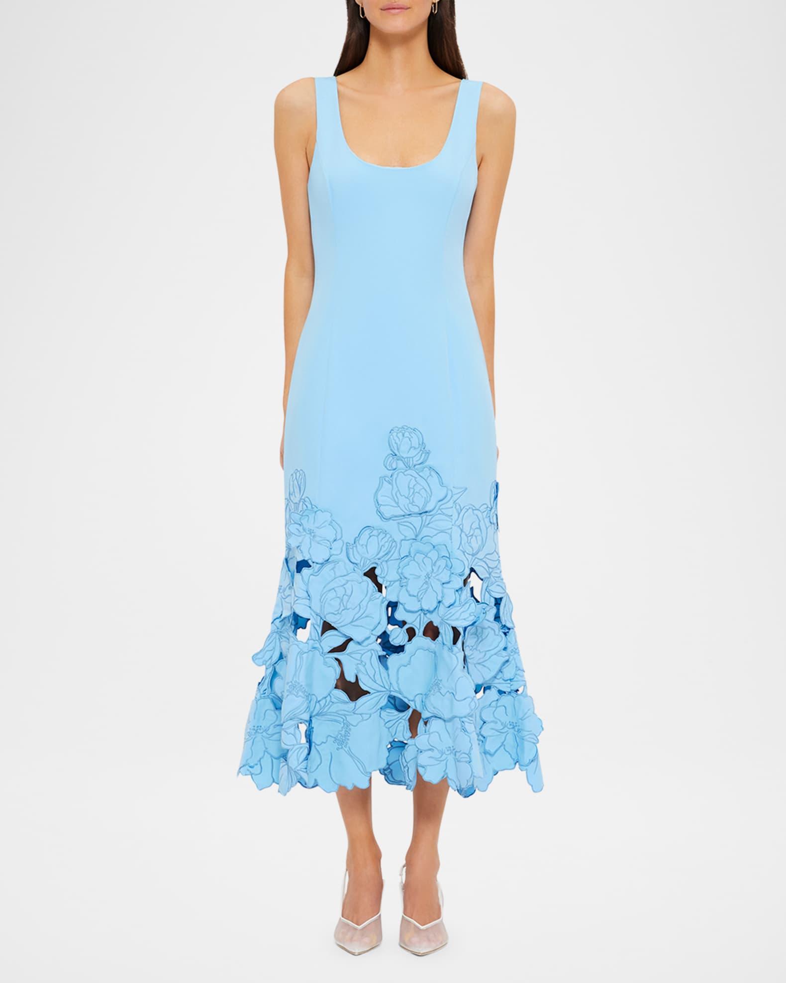 Emily Cutwork Floral-Embroidered Midi Dress Product Image
