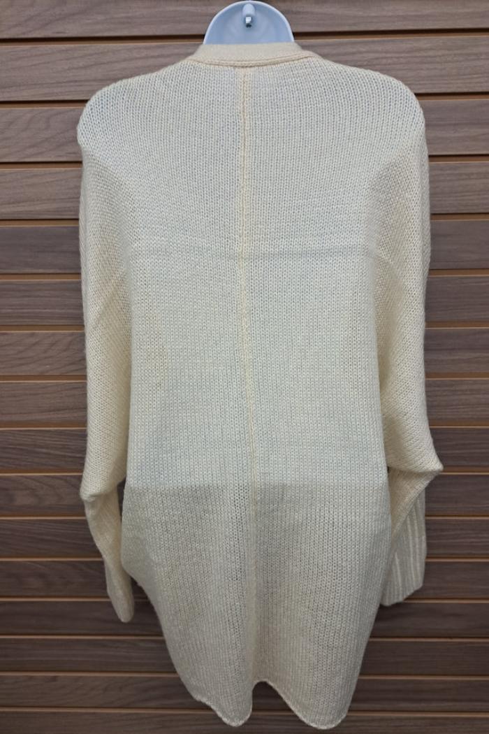 Wrap Sweater Pockets Ivory Product Image