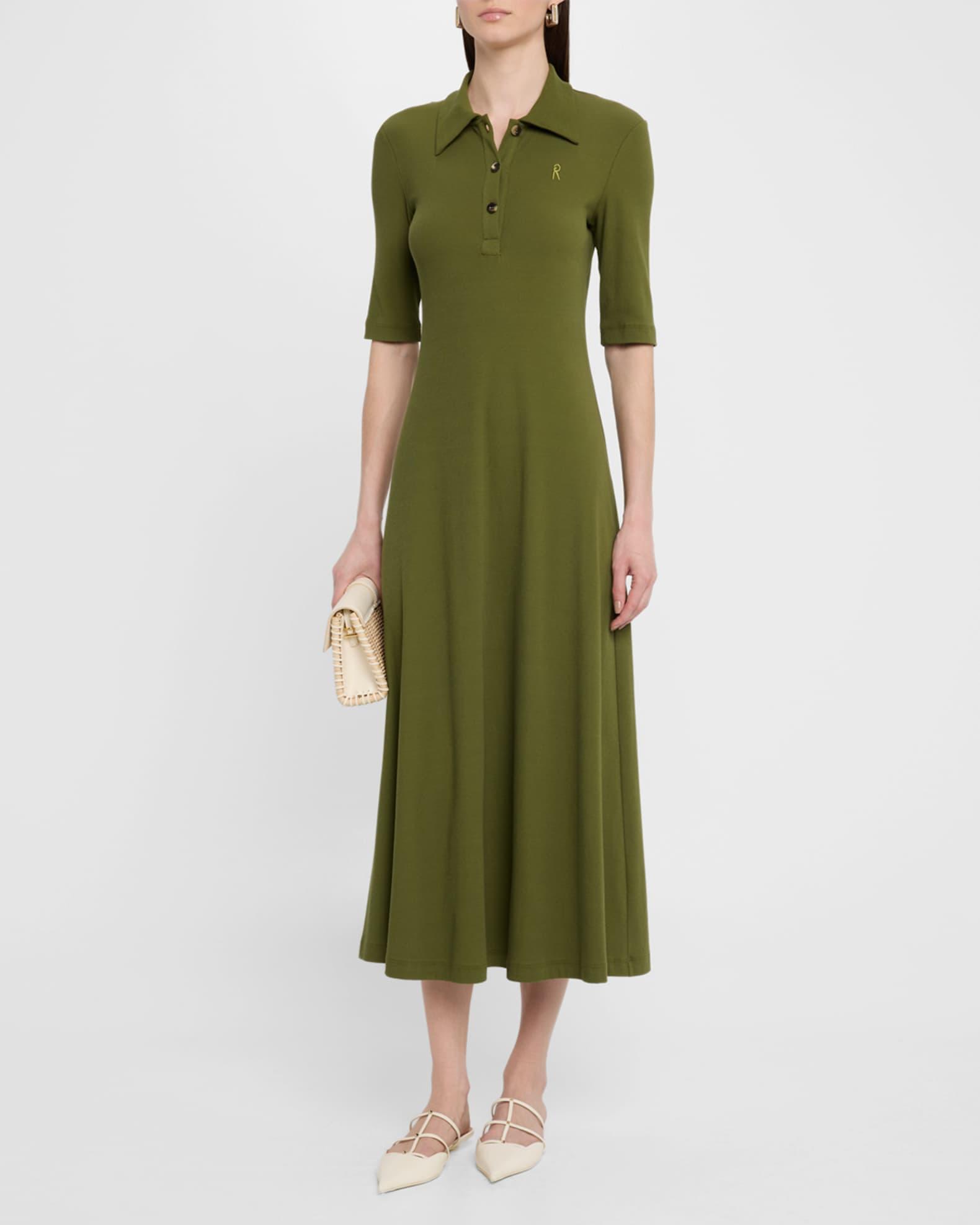 Short-Sleeve Midi Polo Dress Product Image