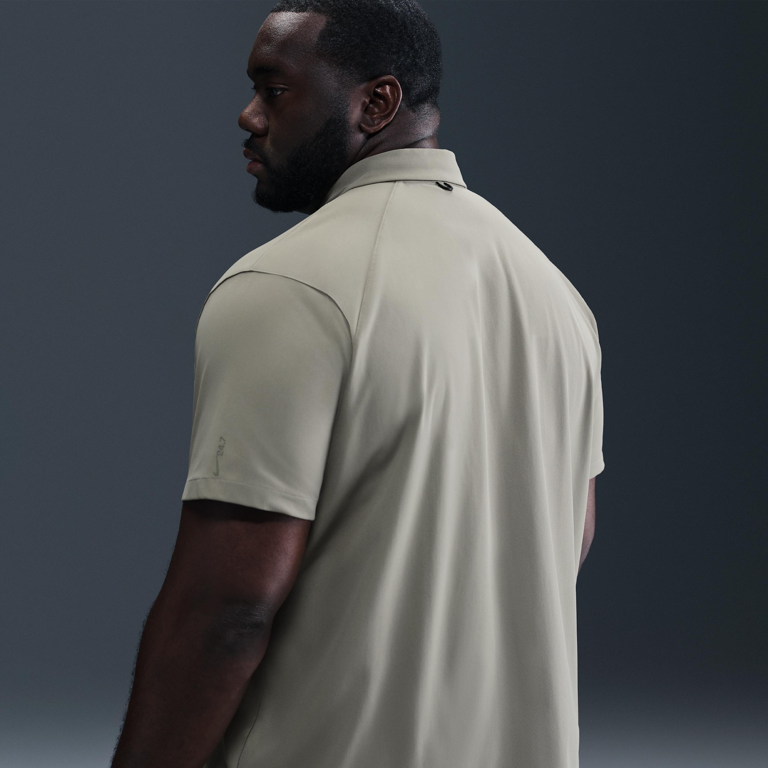 Nike Mens 24.7 PerfectStretch Dri-FIT Short-Sleeve Snap-Down Top | HQ6958-320 Product Image