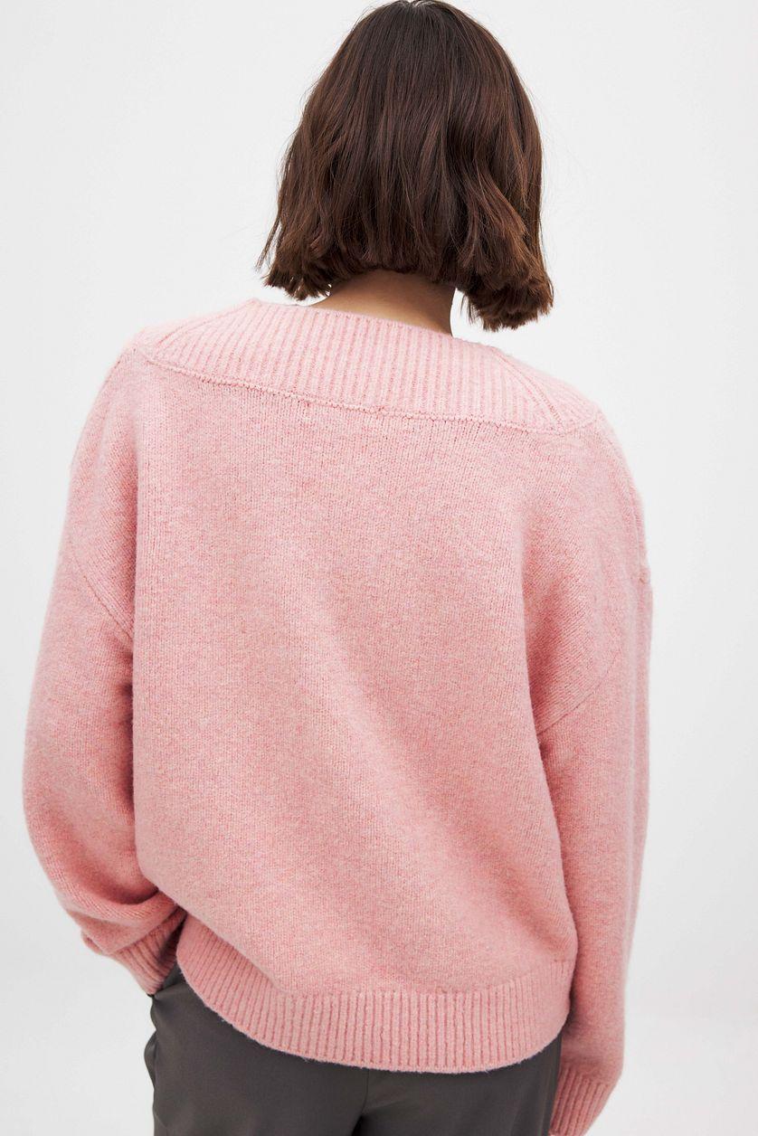 Knitted V-Neck Cable Sweater Product Image