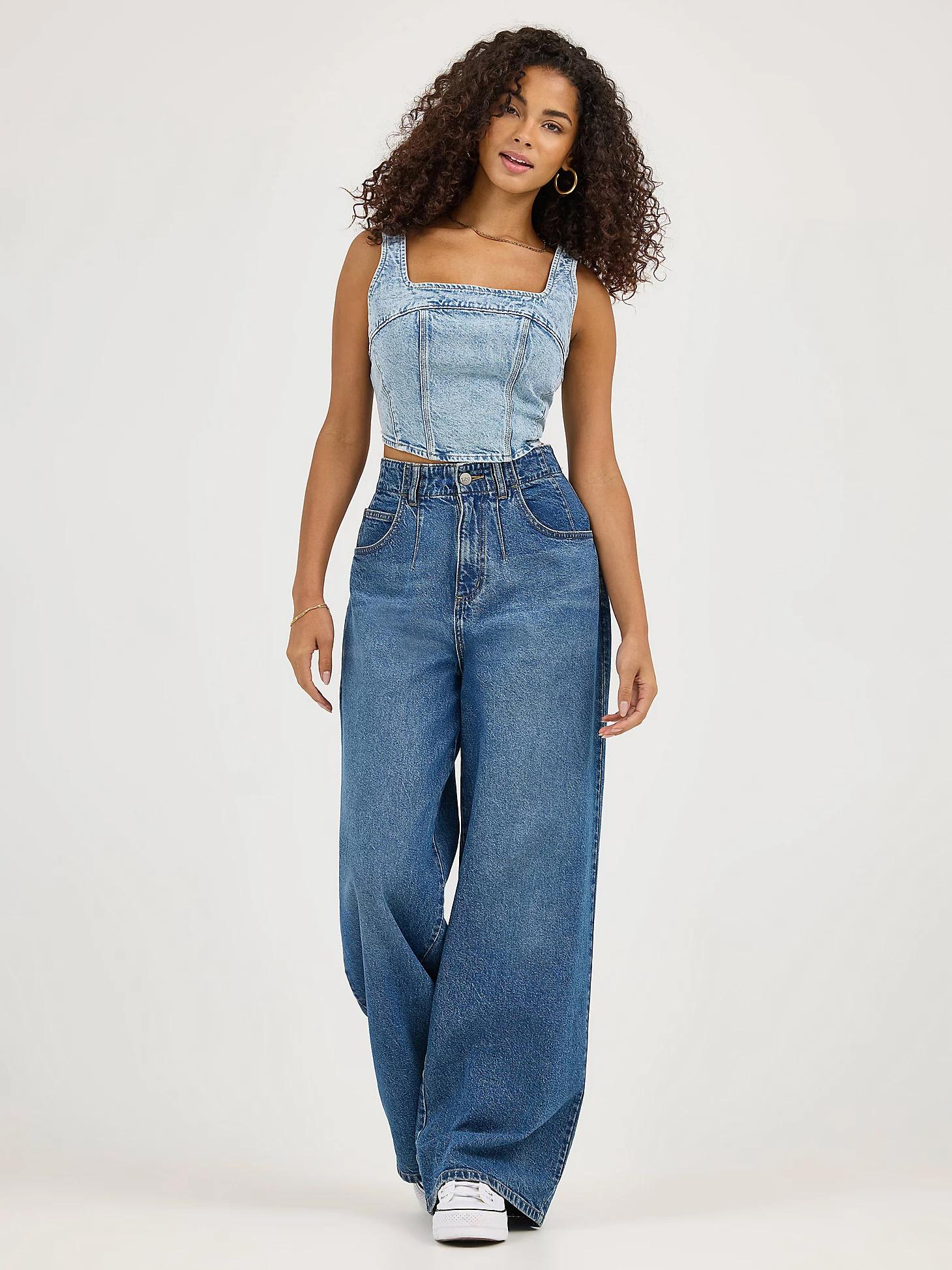 Women's Pleated Wide Leg Jean | Women's Jeans | Lee® Product Image