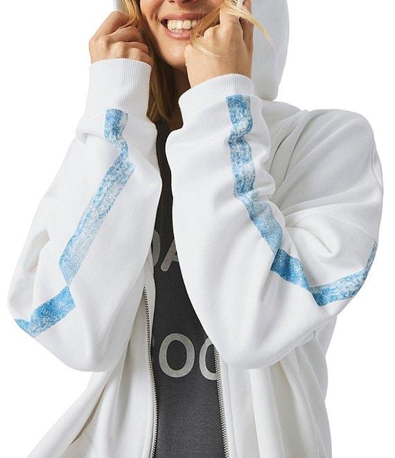 Splendid Striped Crew Neck Long Sleeve Hoodie Jacket Product Image