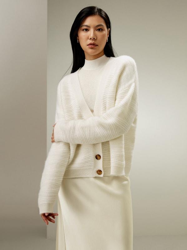 Water Ripple Cashmere Cardigan Product Image